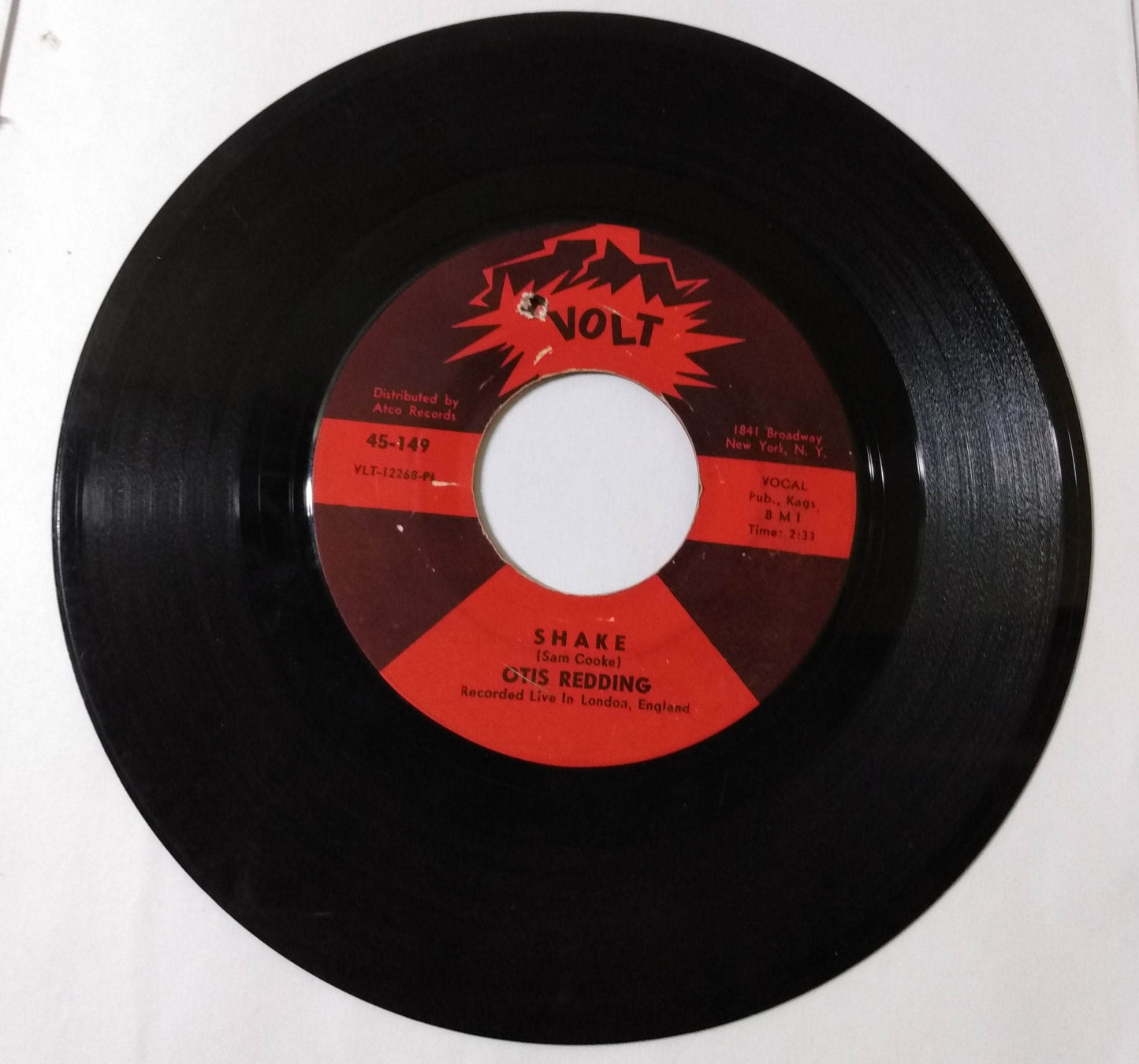 Otis Redding Shake / You Don't Miss Your Water 7" Vinyl Volt 1967 - TulipStuff