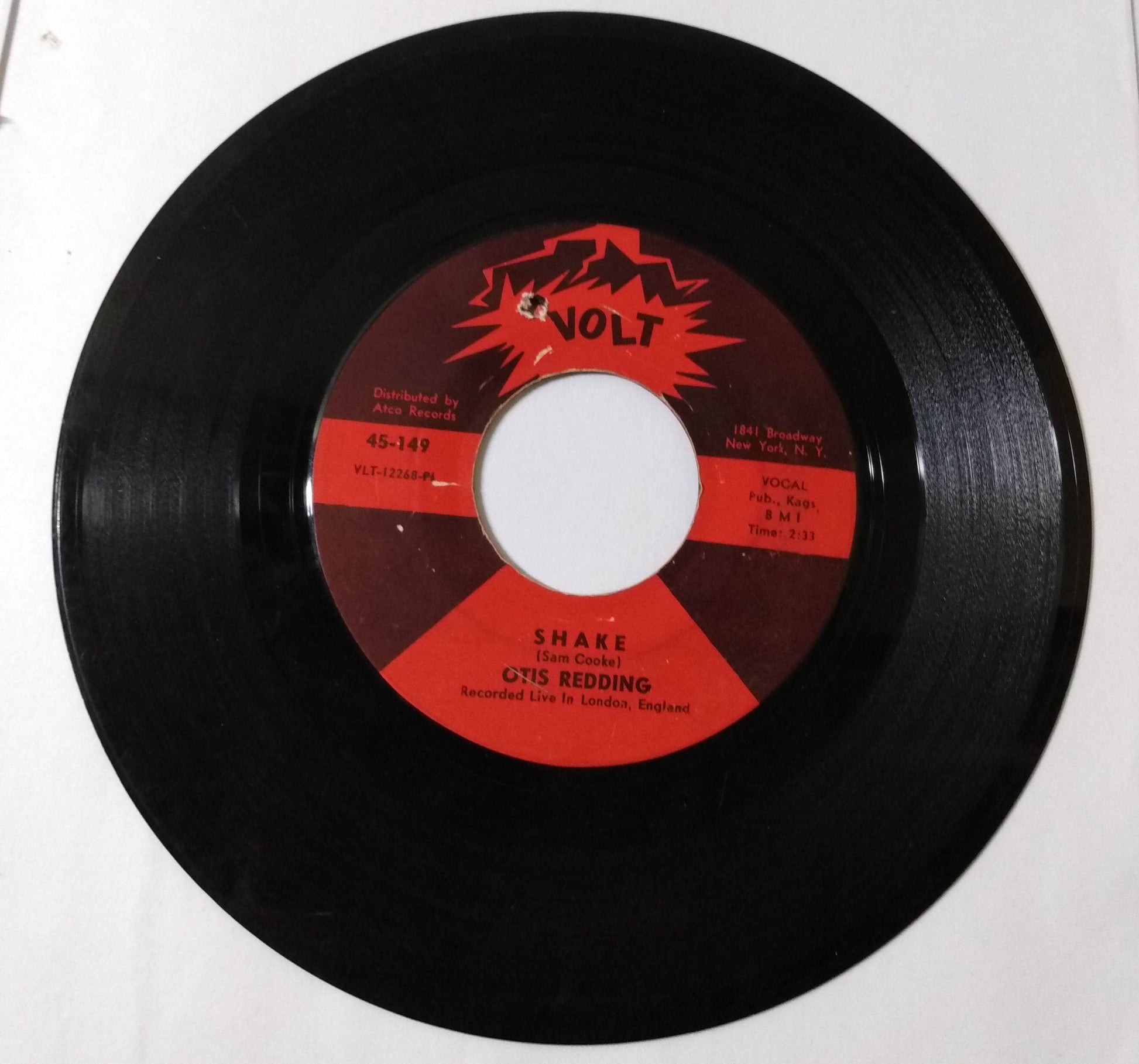Otis Redding Shake / You Don't Miss Your Water 7" Vinyl Volt 1967 - TulipStuff
