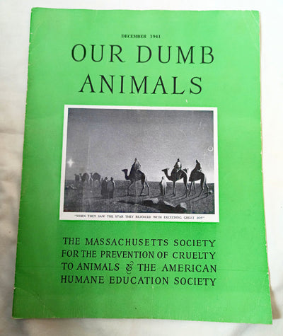 Our Dumb Animals Magazine December 1941 Xmas Issue Water Buffalo Pets - TulipStuff