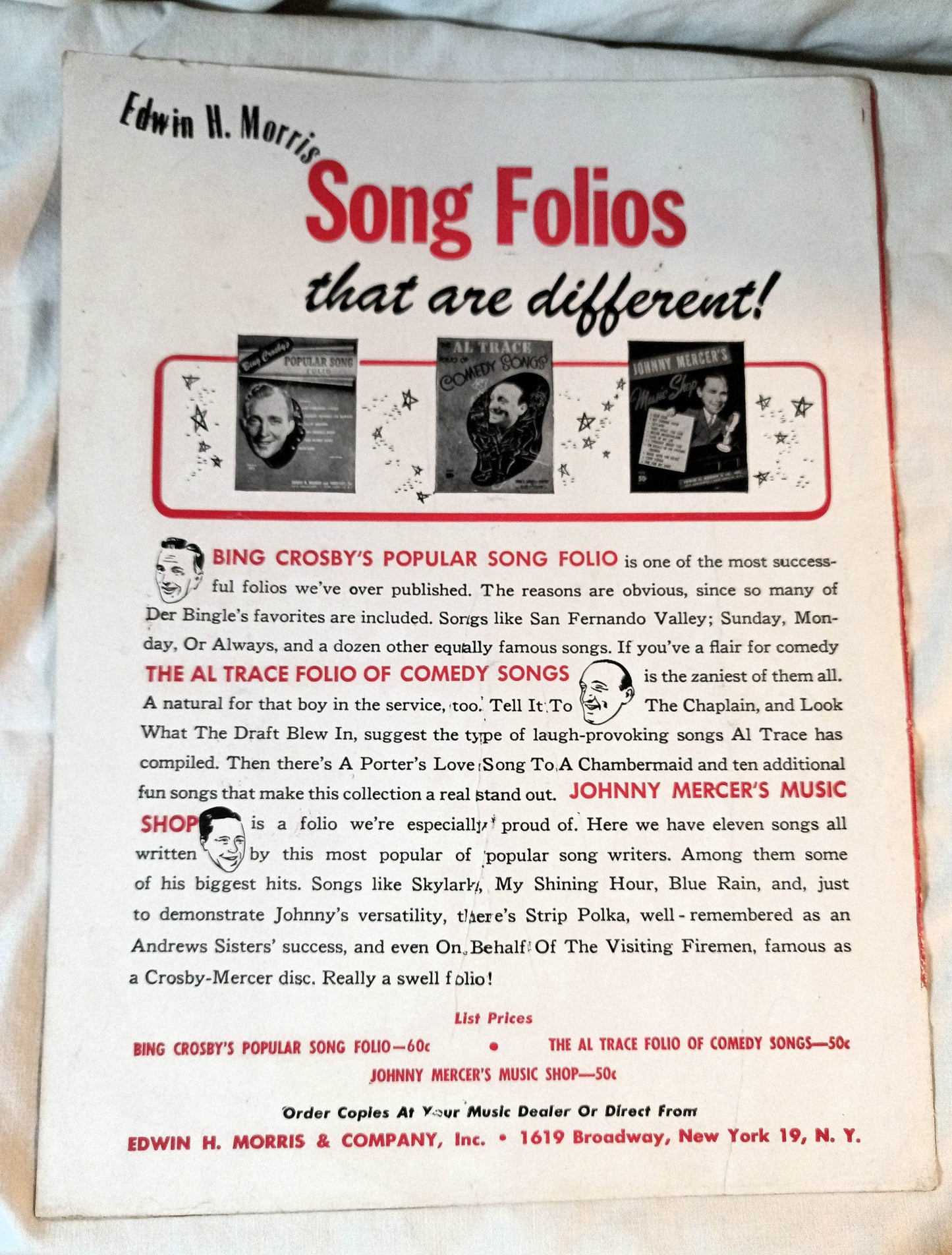 Out Of This World Bing Crosby Eddie Bracken Veronica Lake Sheet Music 1945 - TulipStuff