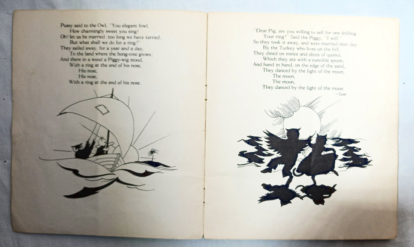 The Owl And The Pussy-cat Saalfield Publishing Akron Paperback 1938 - TulipStuff