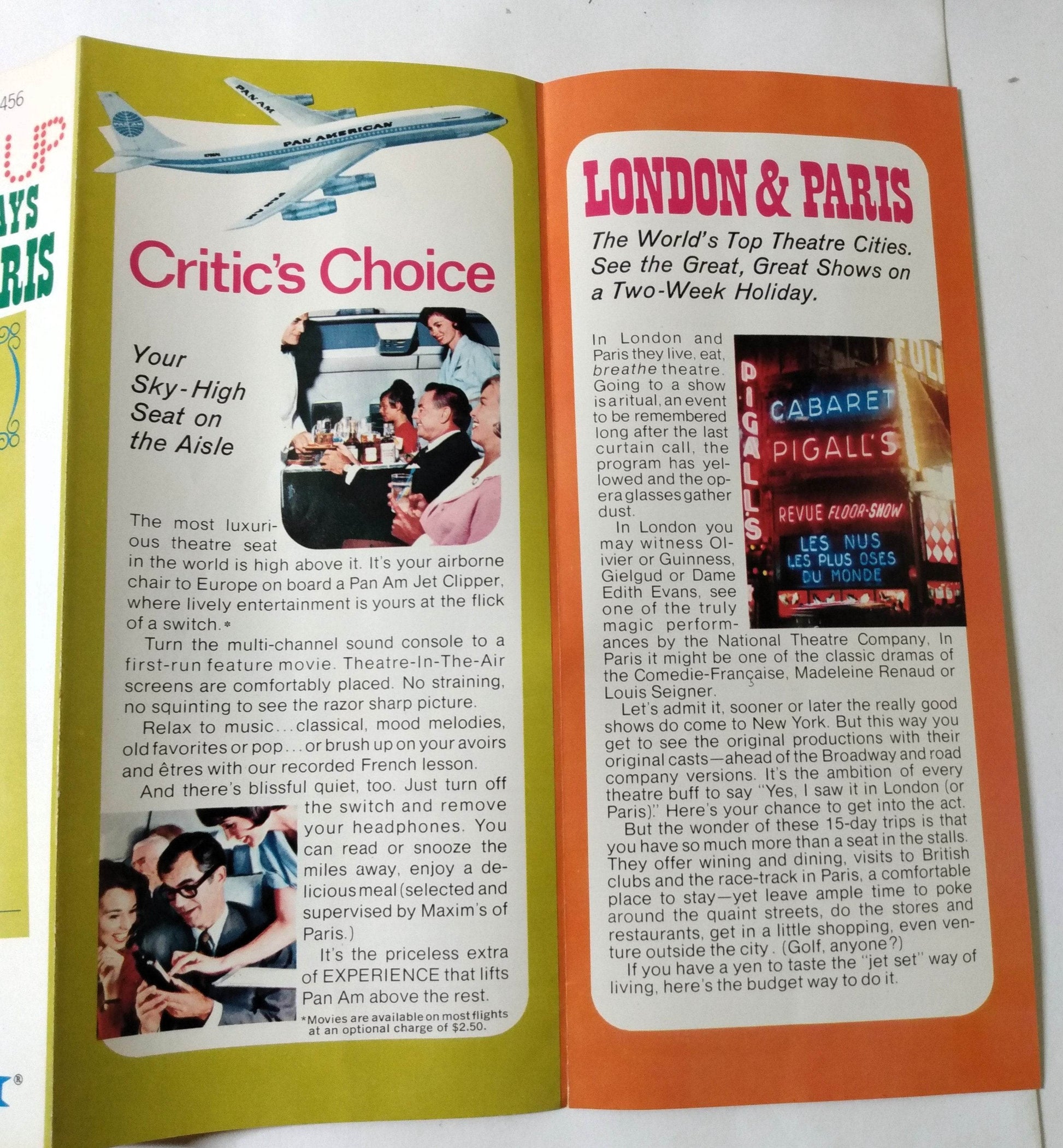 Pan Am Holidays Curtains Up Showtime In London And Paris Brochure 1968 - TulipStuff
