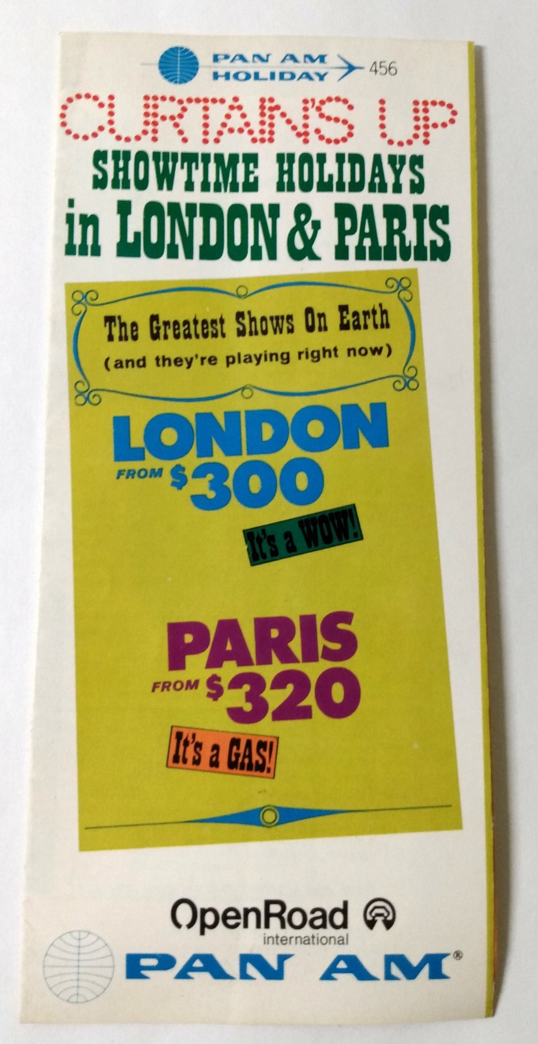 Pan Am Holidays Curtains Up Showtime In London And Paris Brochure 1968 - TulipStuff