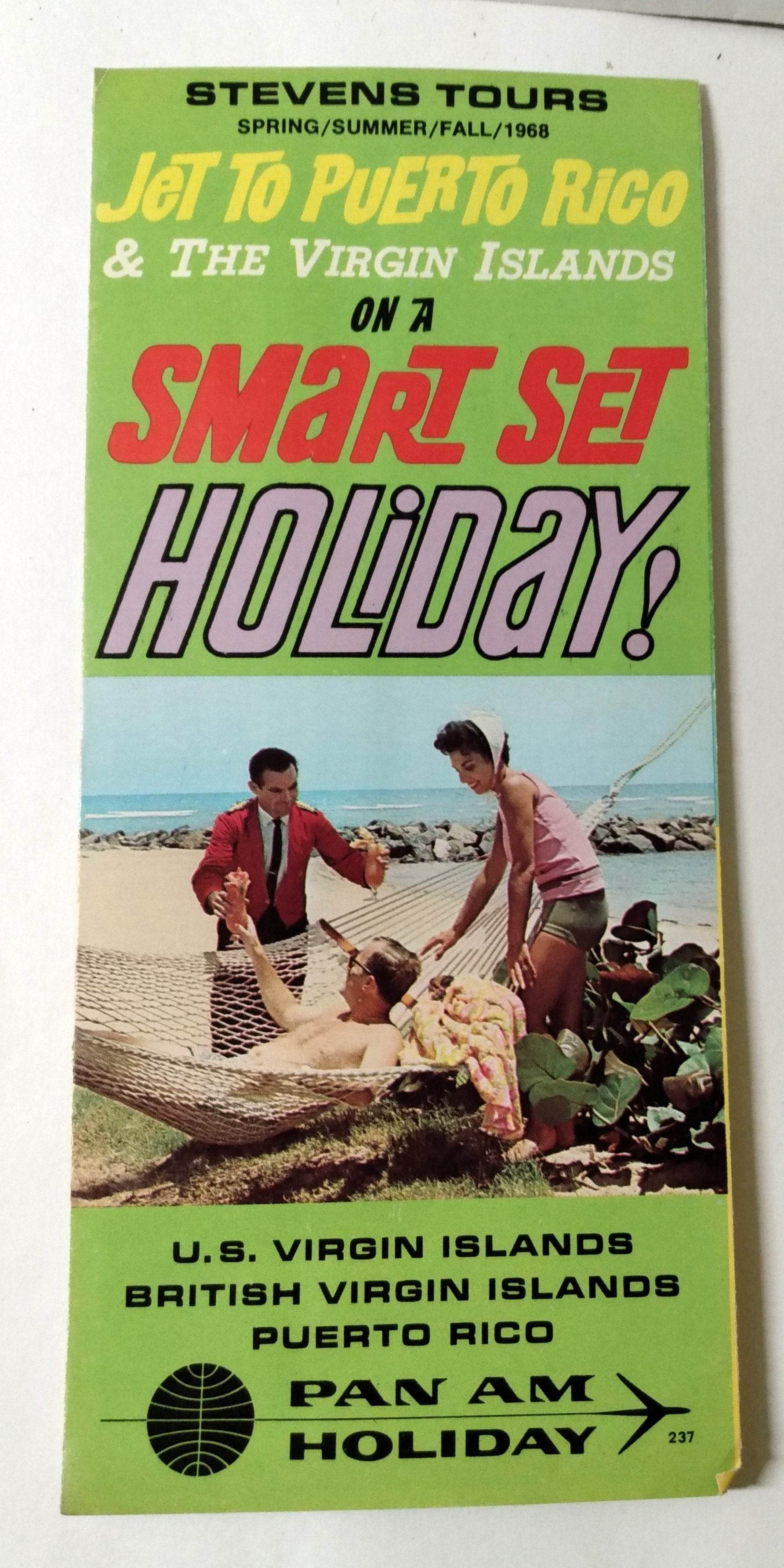 Pan Am Holidays Jet To Puerto Rico Virgin Islands Brochure 1968 - TulipStuff