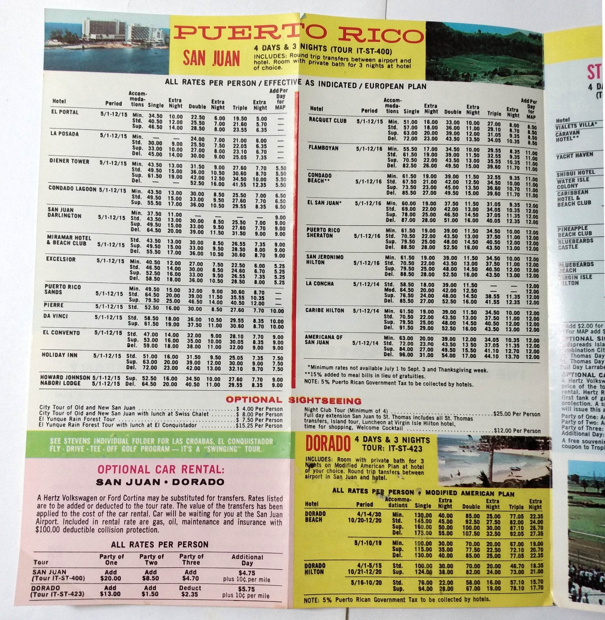 Pan Am Holidays Jet To Puerto Rico Virgin Islands Brochure 1968 - TulipStuff