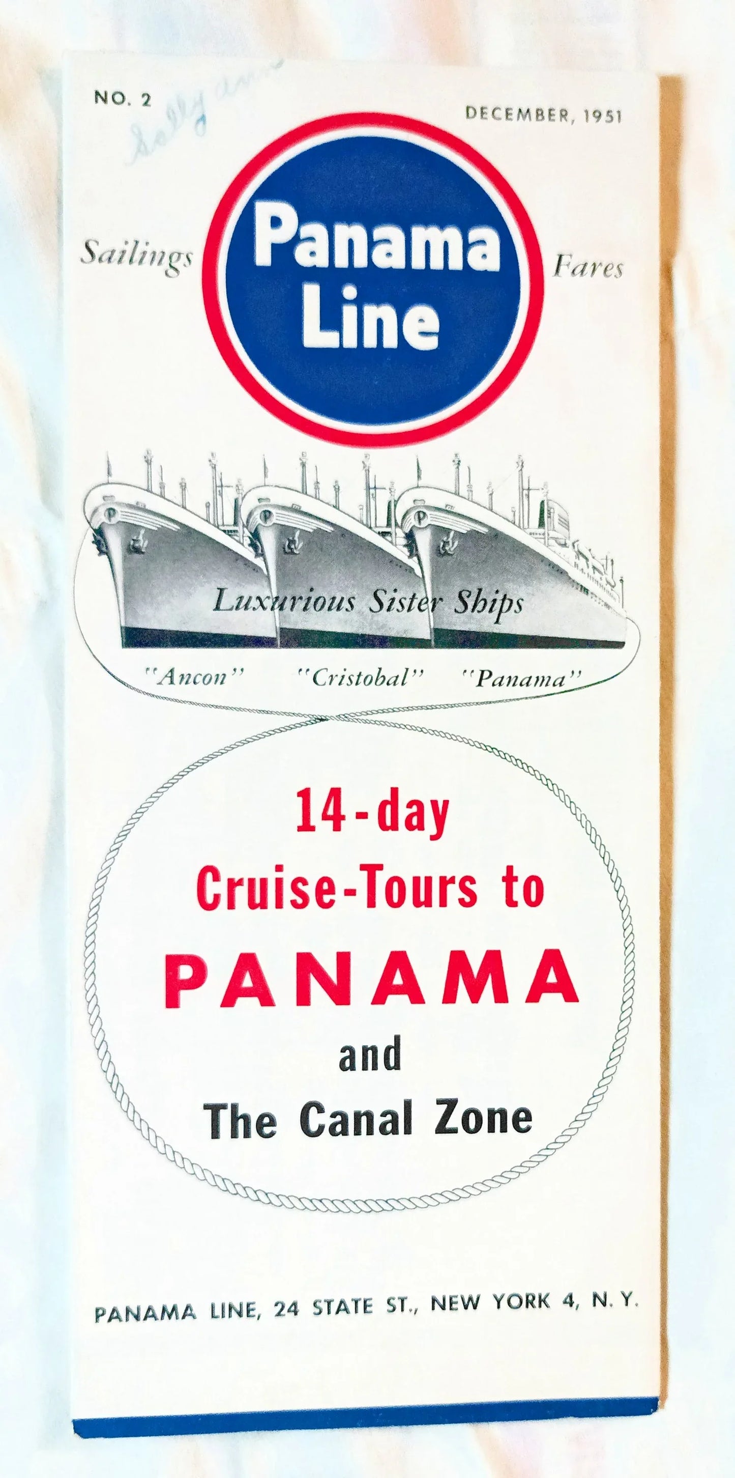 Panama Line ss Ancon ss Cristobal ss Panama Cruise Brochure 1951 - TulipStuff