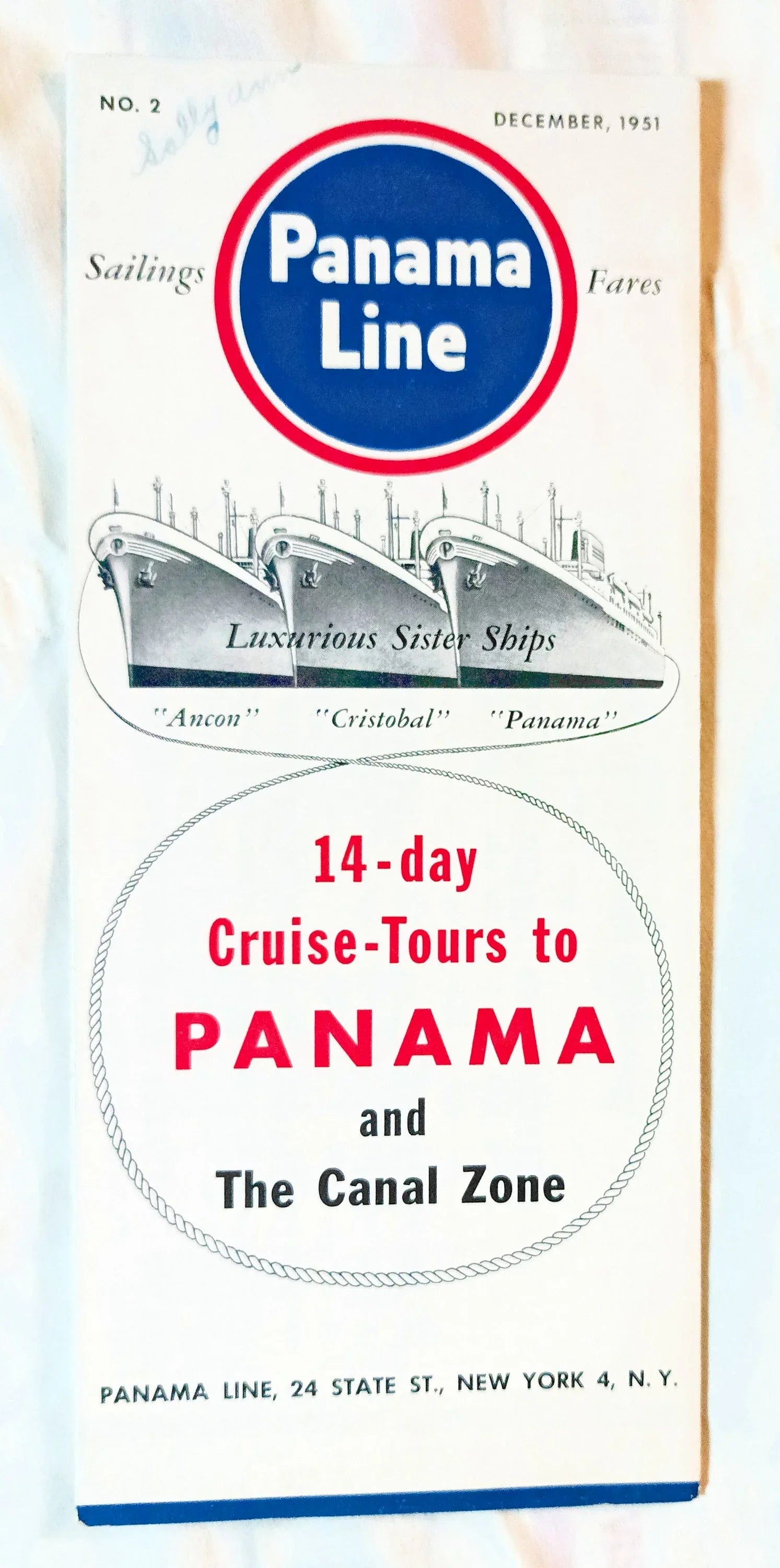 Panama Line ss Ancon ss Cristobal ss Panama Cruise Brochure 1951 - TulipStuff