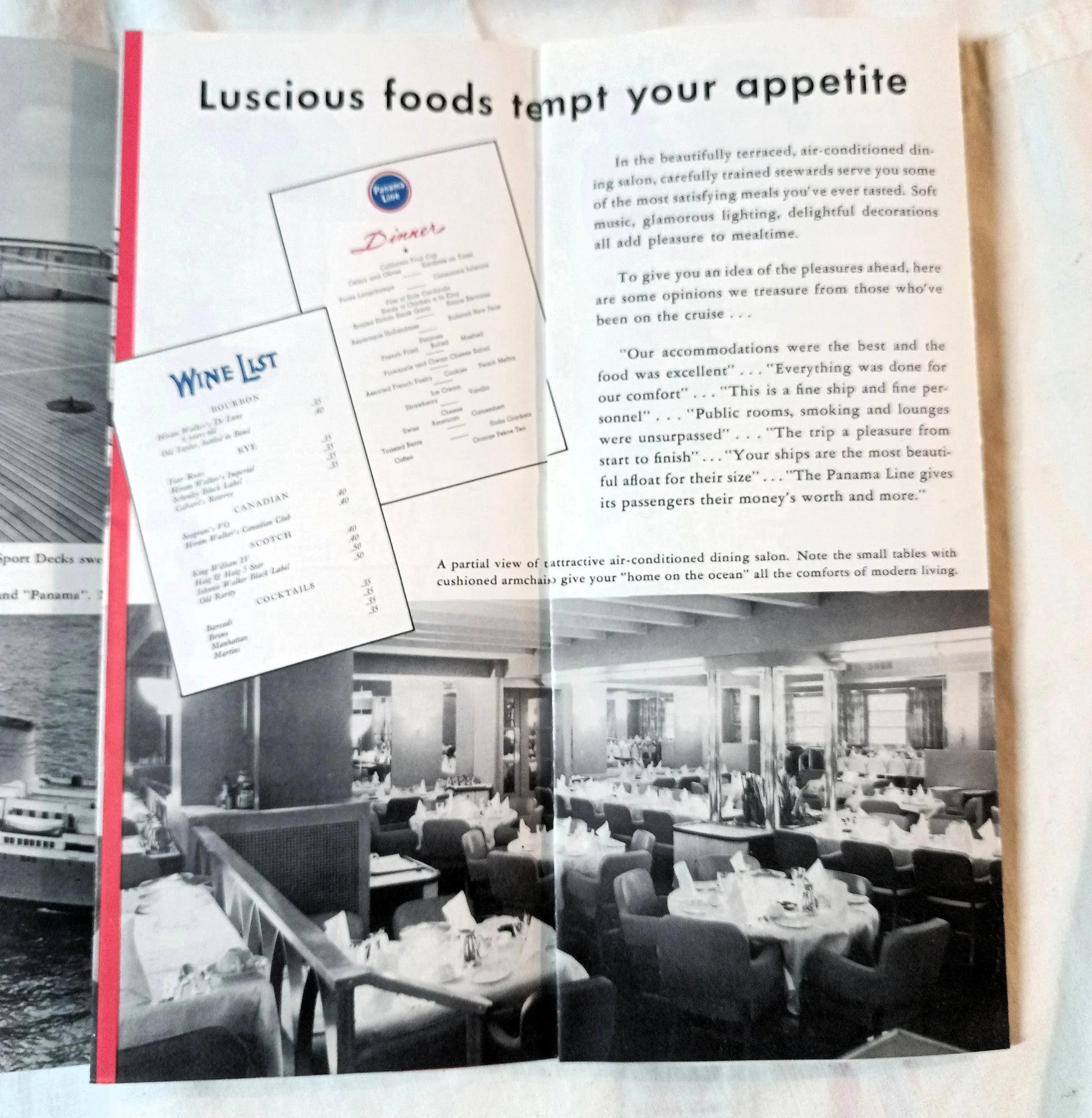 Panama Line ss Ancon ss Cristobal ss Panama Cruise Brochure 1951 - TulipStuff