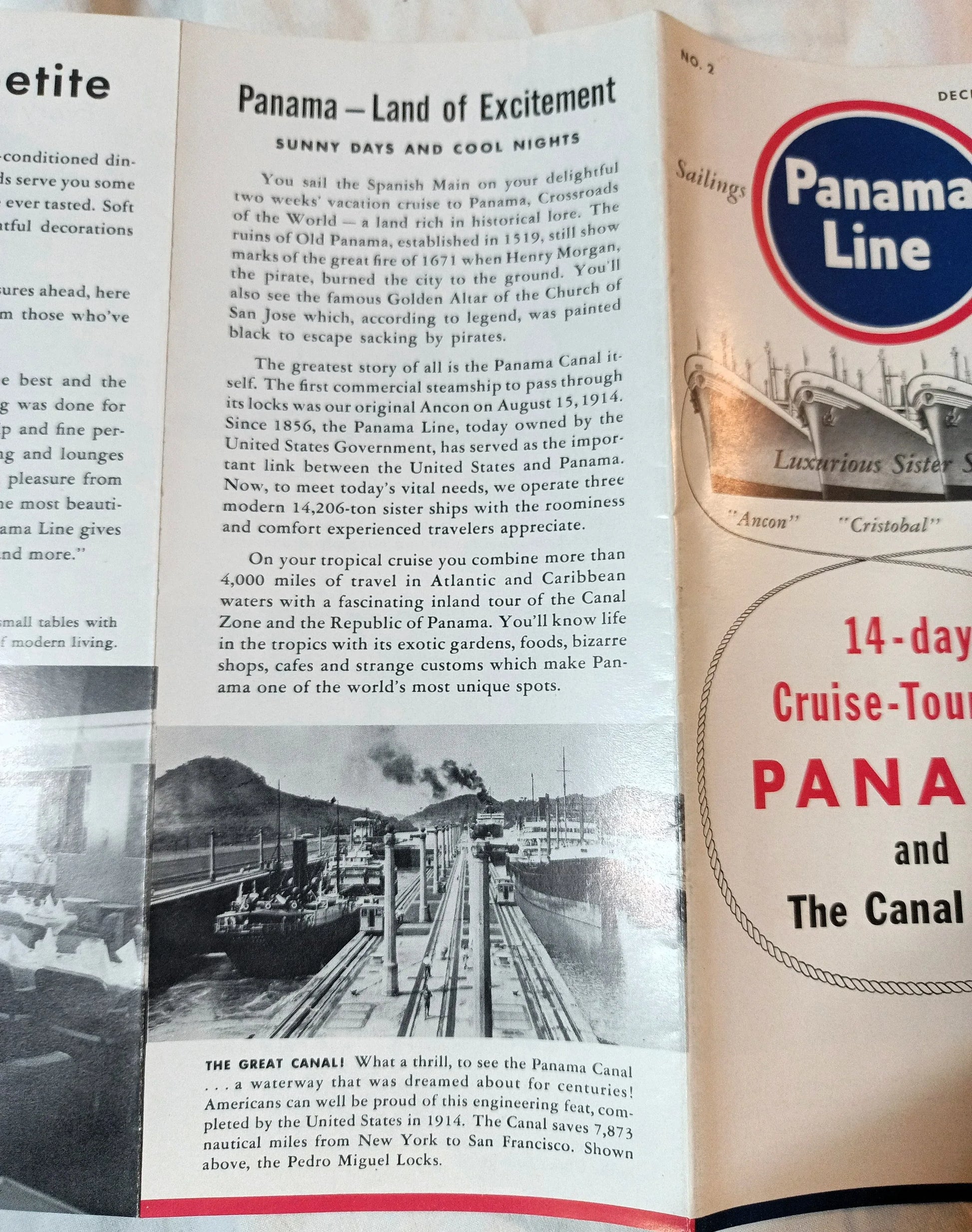 Panama Line ss Ancon ss Cristobal ss Panama Cruise Brochure 1951 - TulipStuff