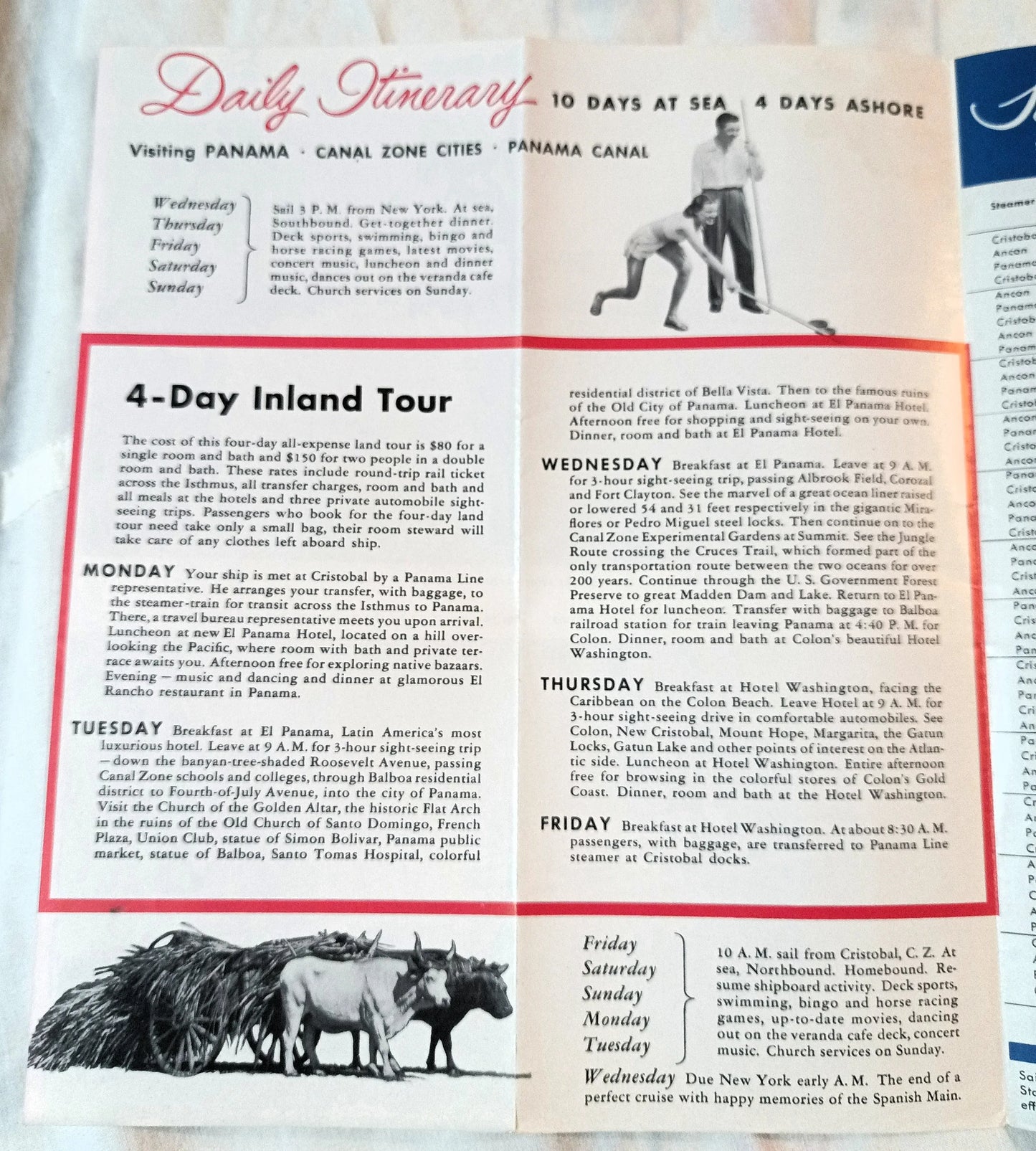 Panama Line ss Ancon ss Cristobal ss Panama Cruise Brochure 1951 - TulipStuff
