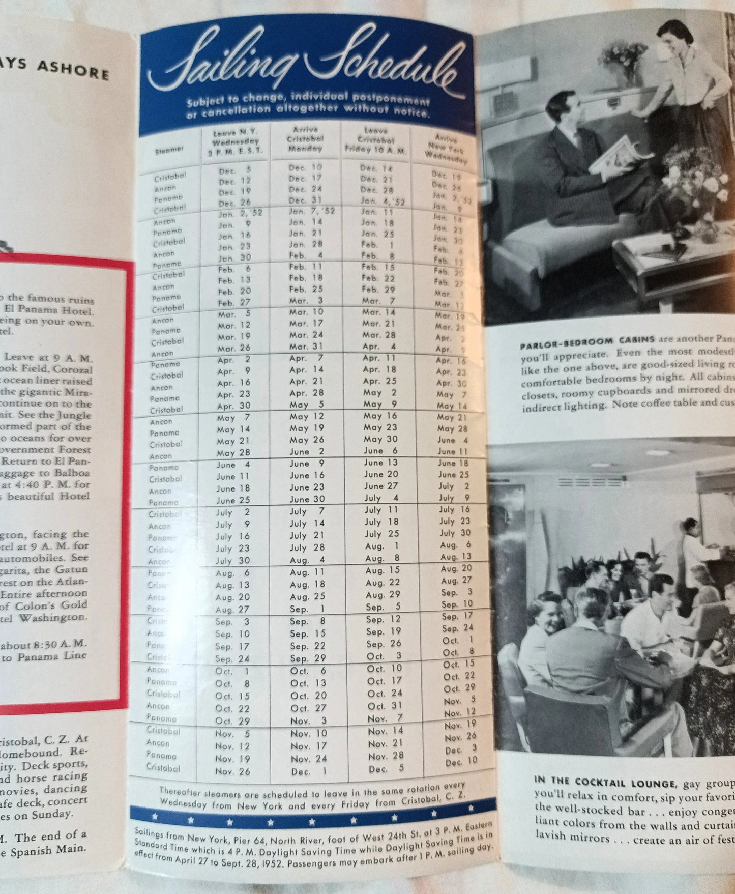 Panama Line ss Ancon ss Cristobal ss Panama Cruise Brochure 1951 - TulipStuff