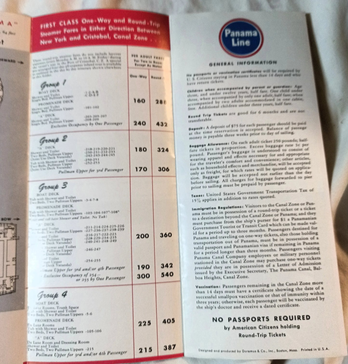 Panama Line ss Ancon ss Cristobal ss Panama Cruise Brochure 1951 - TulipStuff