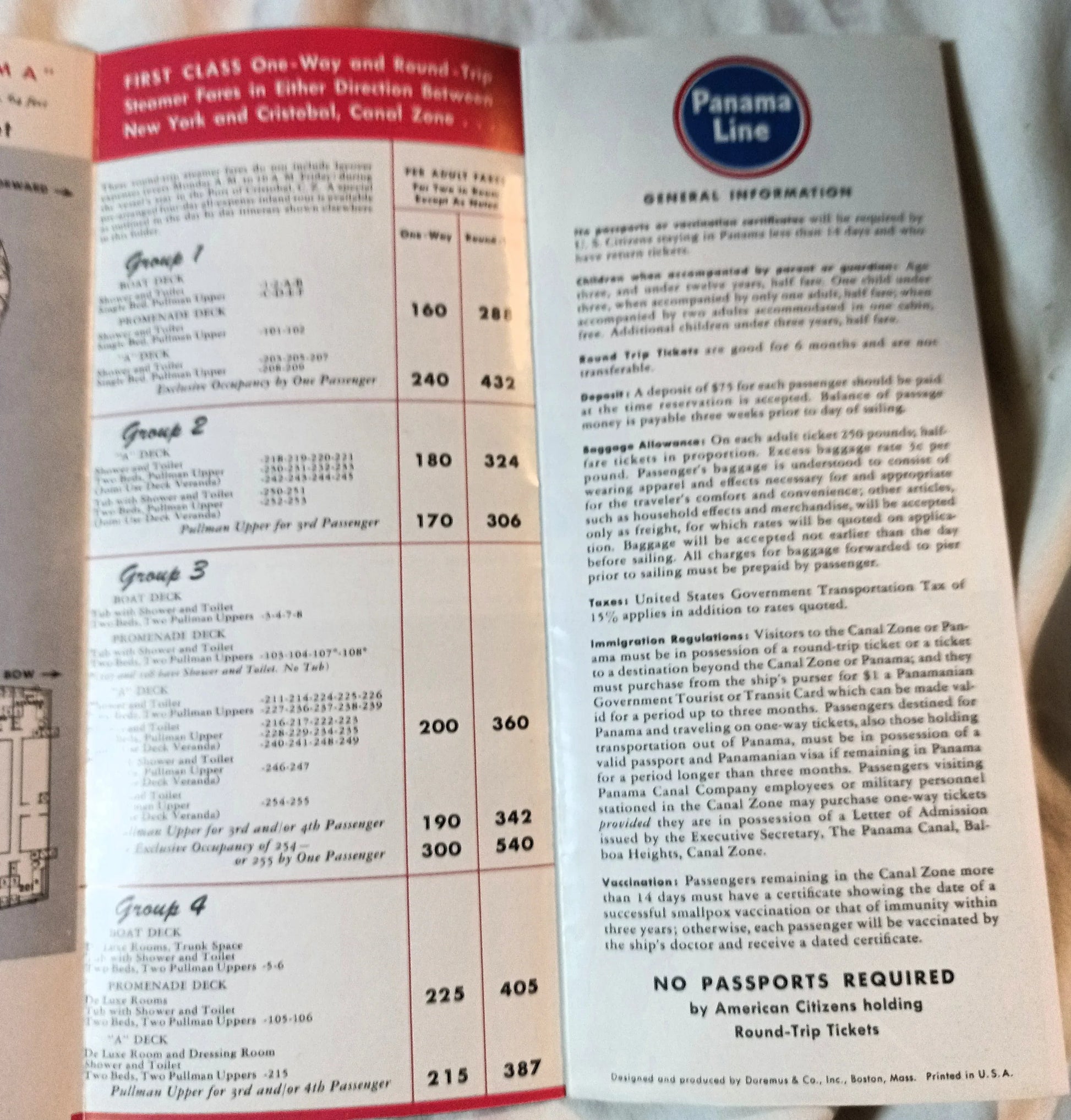 Panama Line ss Ancon ss Cristobal ss Panama Cruise Brochure 1951 - TulipStuff