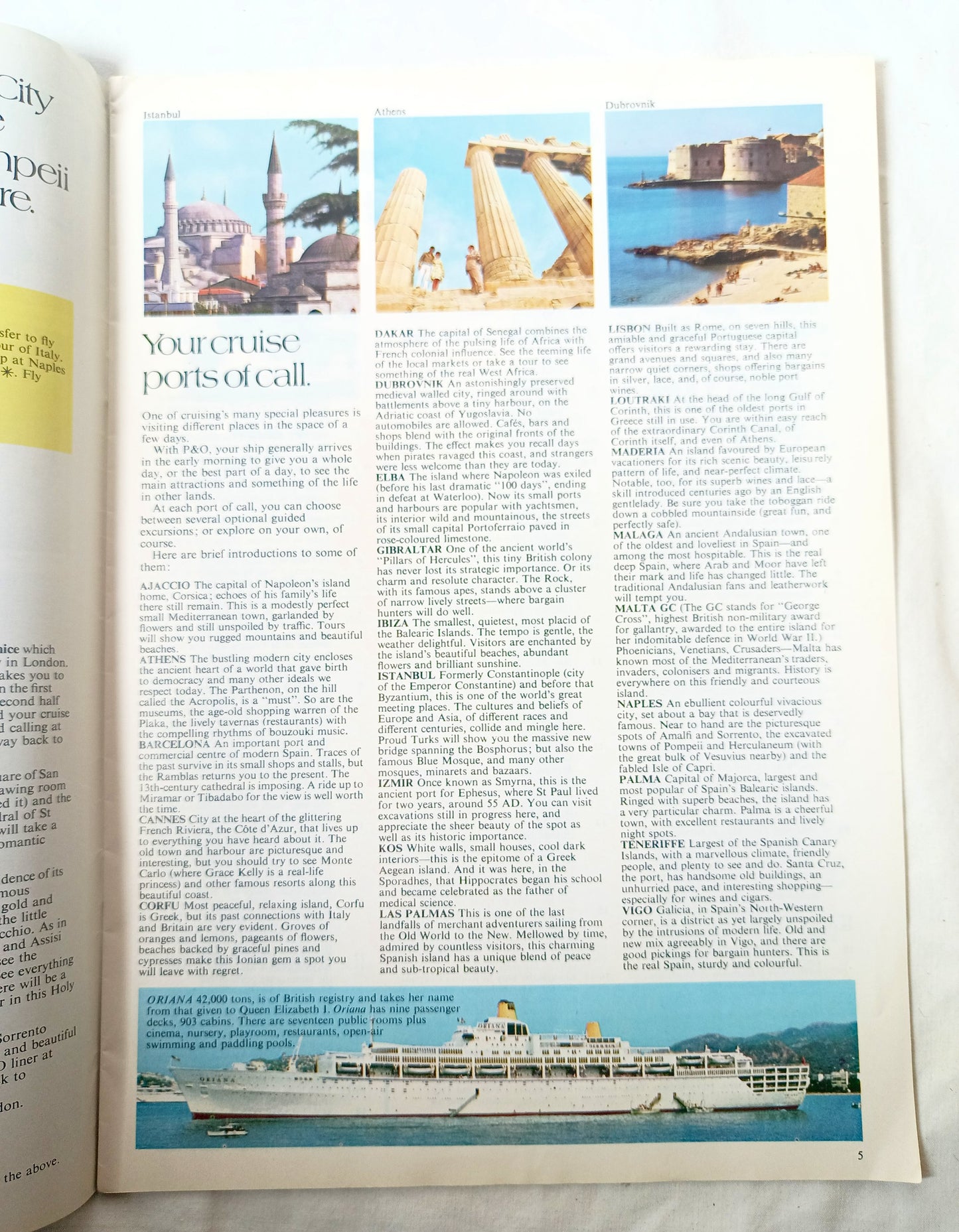 P&O 1975 Mediterranean Fly/Cruises Canberra Oriana - TulipStuff