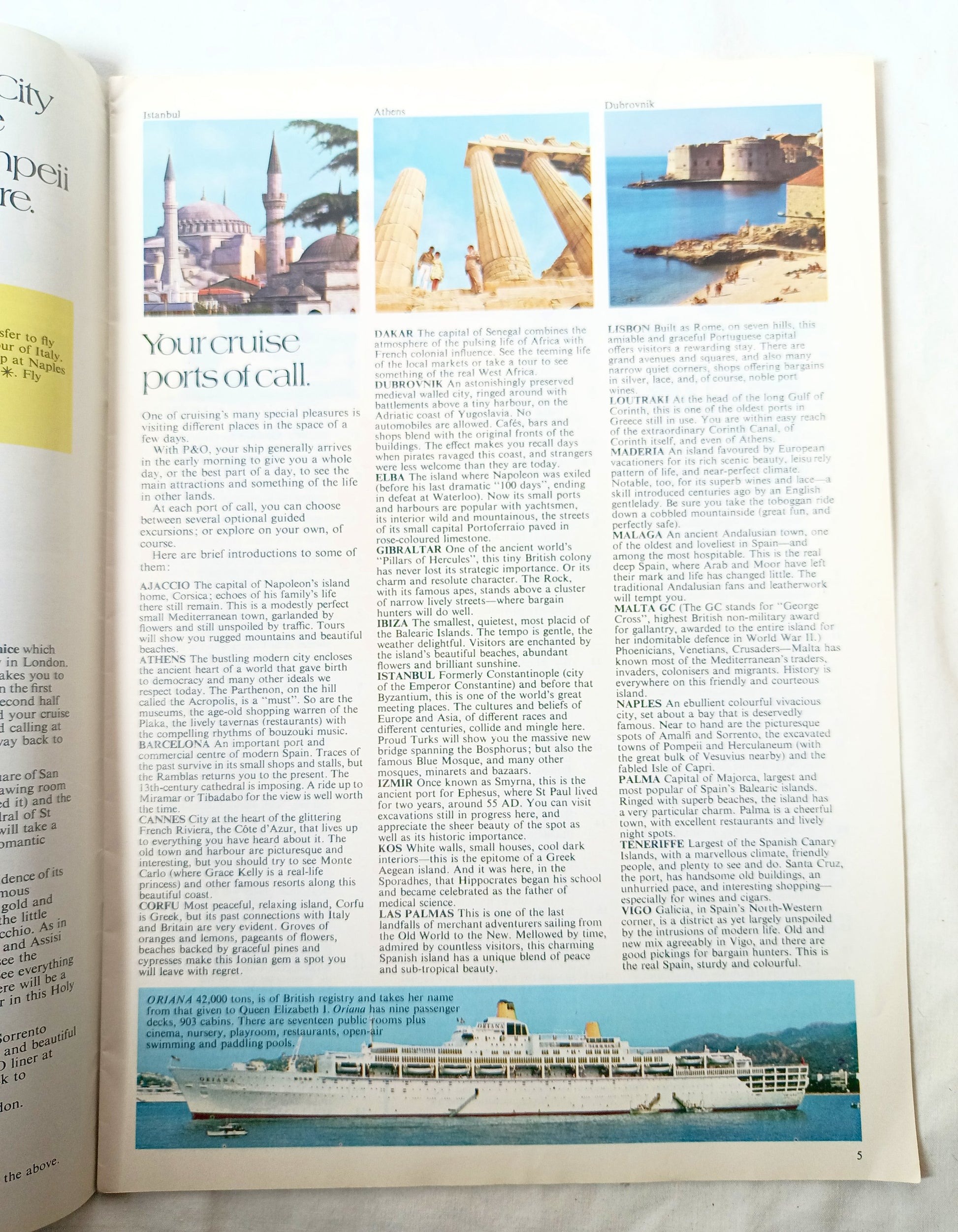 P&O 1975 Mediterranean Fly/Cruises Canberra Oriana - TulipStuff