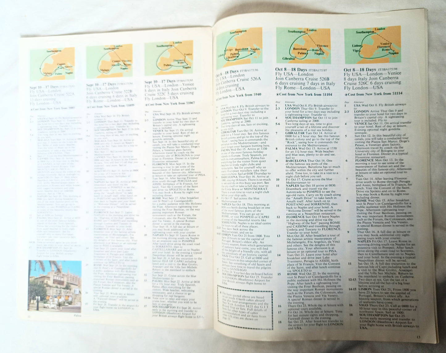 P&O 1975 Mediterranean Fly/Cruises Canberra Oriana - TulipStuff