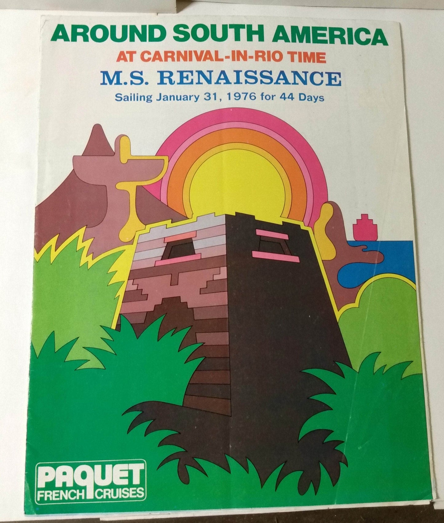 Paquet French Cruises ms Renaissance 1976 South America Brochure - TulipStuff