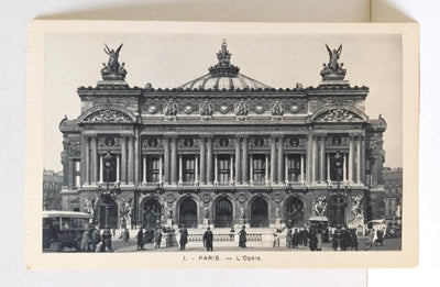 Paris Place de l'Opera Palais Garnier France Postcard 1920's - TulipStuff