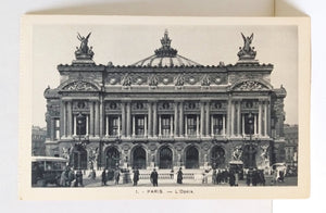 Paris Place de l'Opera Palais Garnier France Postcard 1920's - TulipStuff