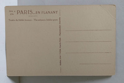 Paris Tombe Du Soldat Inconnu Unknown Soldier Grave France Postcard 1920's - TulipStuff
