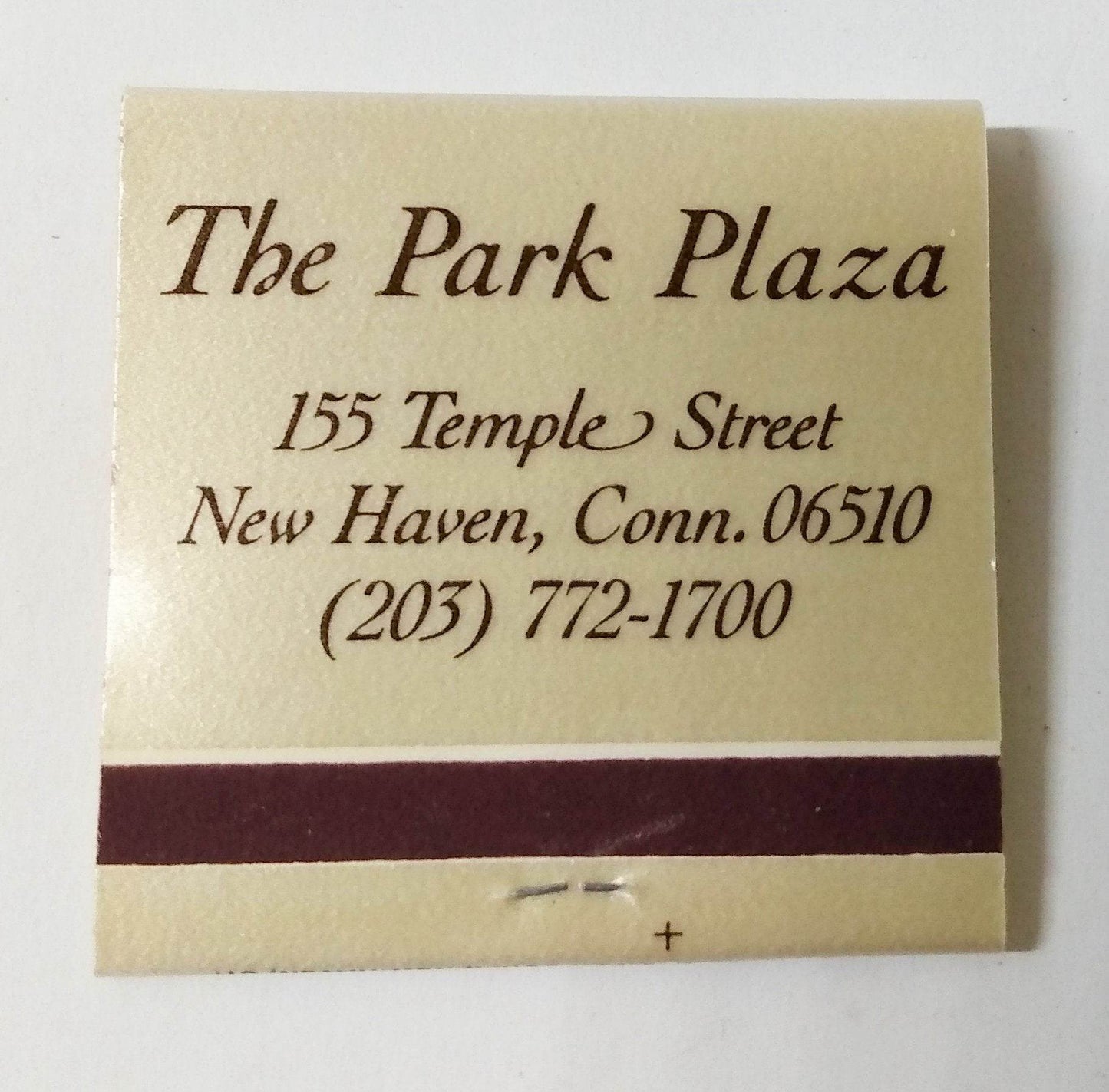 The Park Plaza Hotel Temple St New Haven Connecticut Matchbook 1970's - TulipStuff