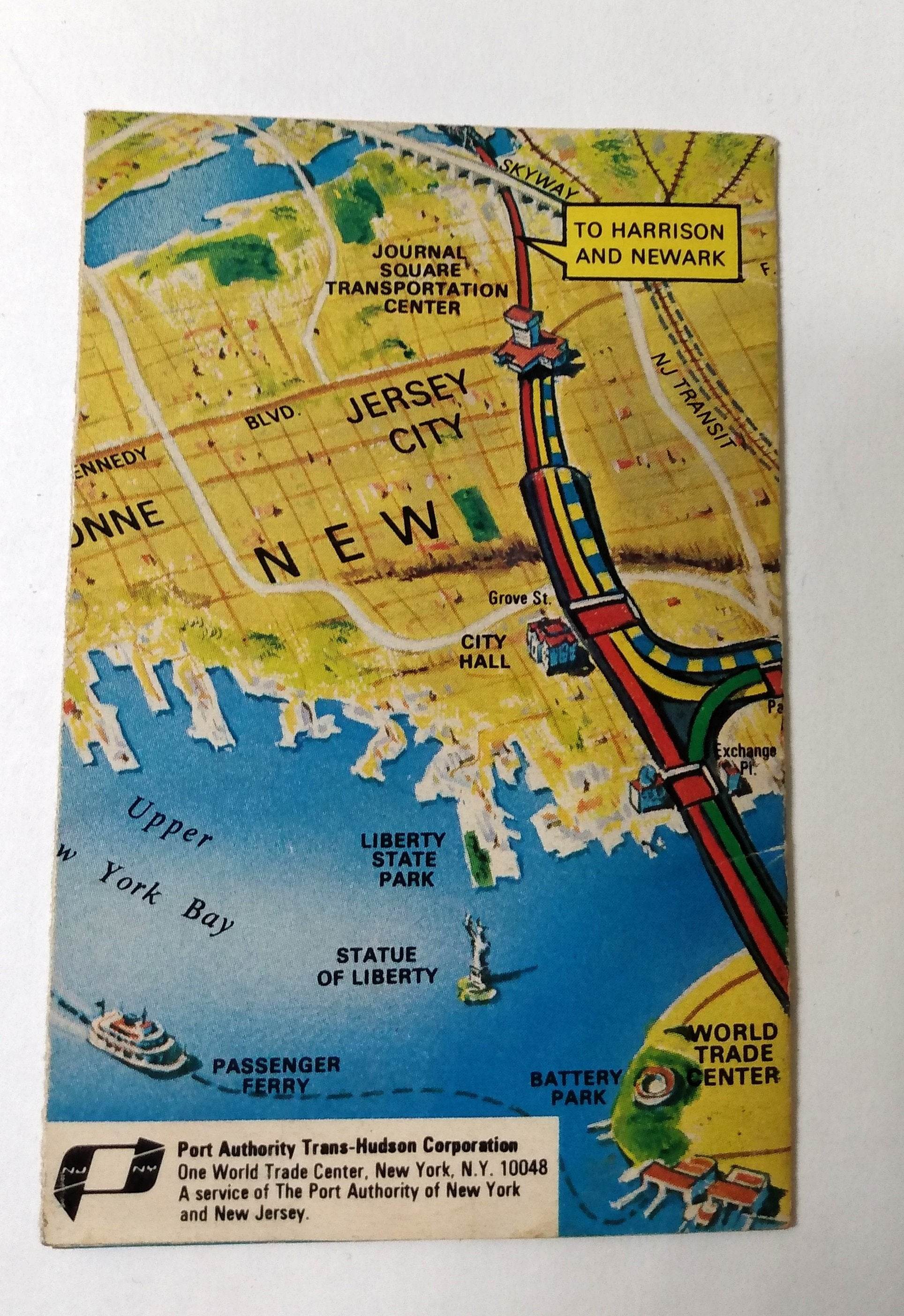 PATH Map Guide Subway Train Schedules NY NJ World Trade Center 1982 - TulipStuff