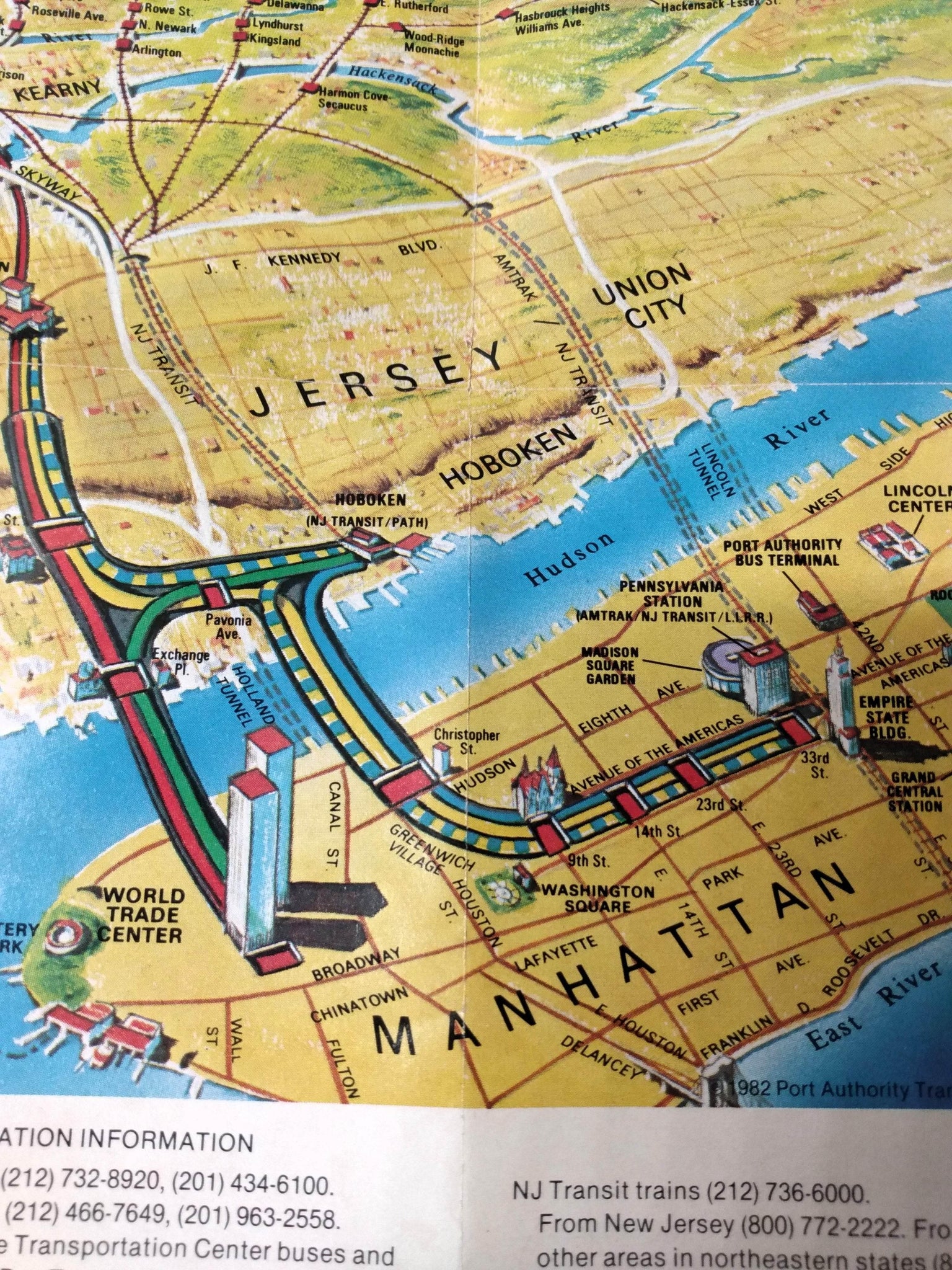 Path Schedule PATH Map Guide Subway Train Schedules NY NJ World Trade Center 1982 ...