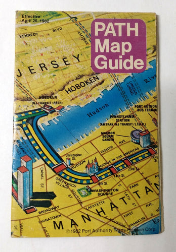 PATH Map Guide Subway Train Schedules NY NJ World Trade Center 1982 - TulipStuff