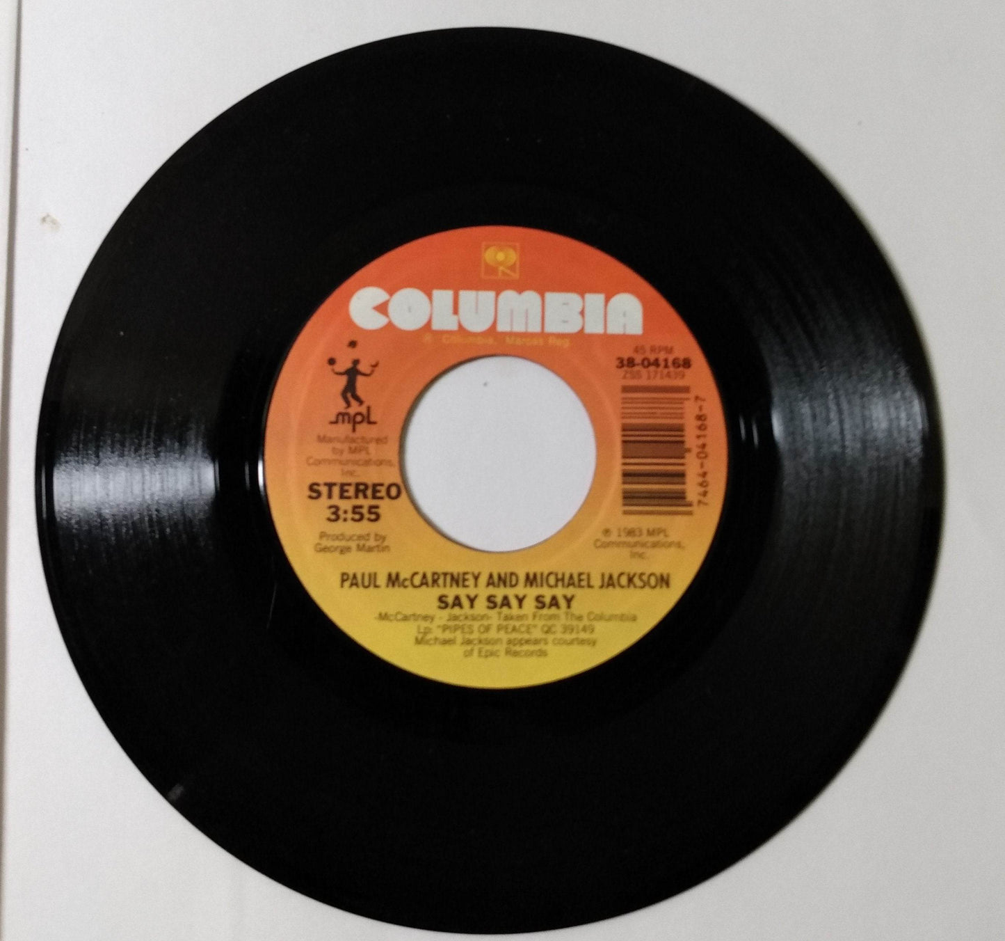 Paul McCartney Michael Jackson Say Say Say 7" Vinyl Columbia 1983 - TulipStuff