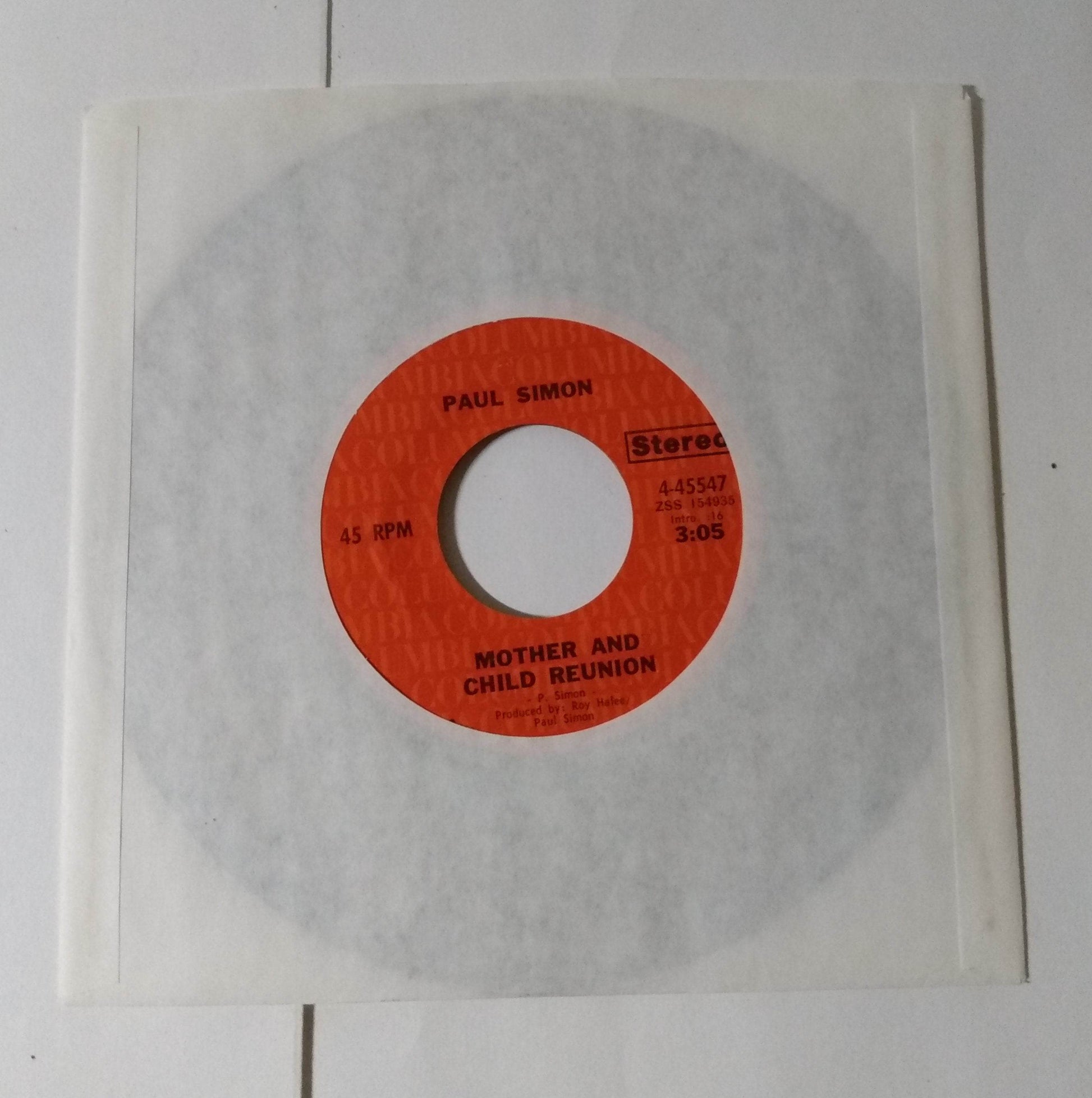 Paul Simon Mother And Child Reunion 7" 45rpm Vinyl Record Columbia 1972 - TulipStuff