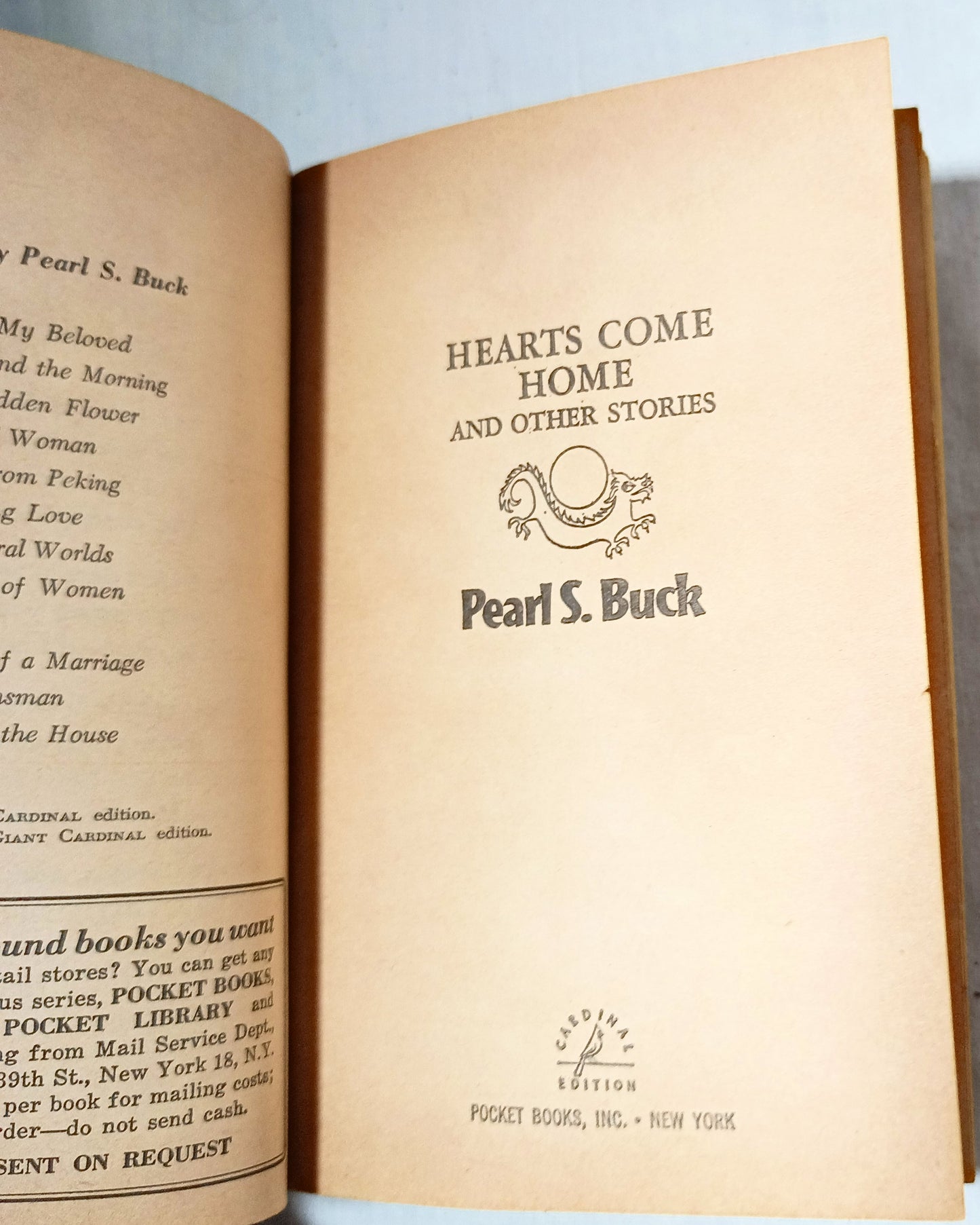 Pearl S Buck Hearts Come Home And Other Stories Pocket Books 1962 - TulipStuff