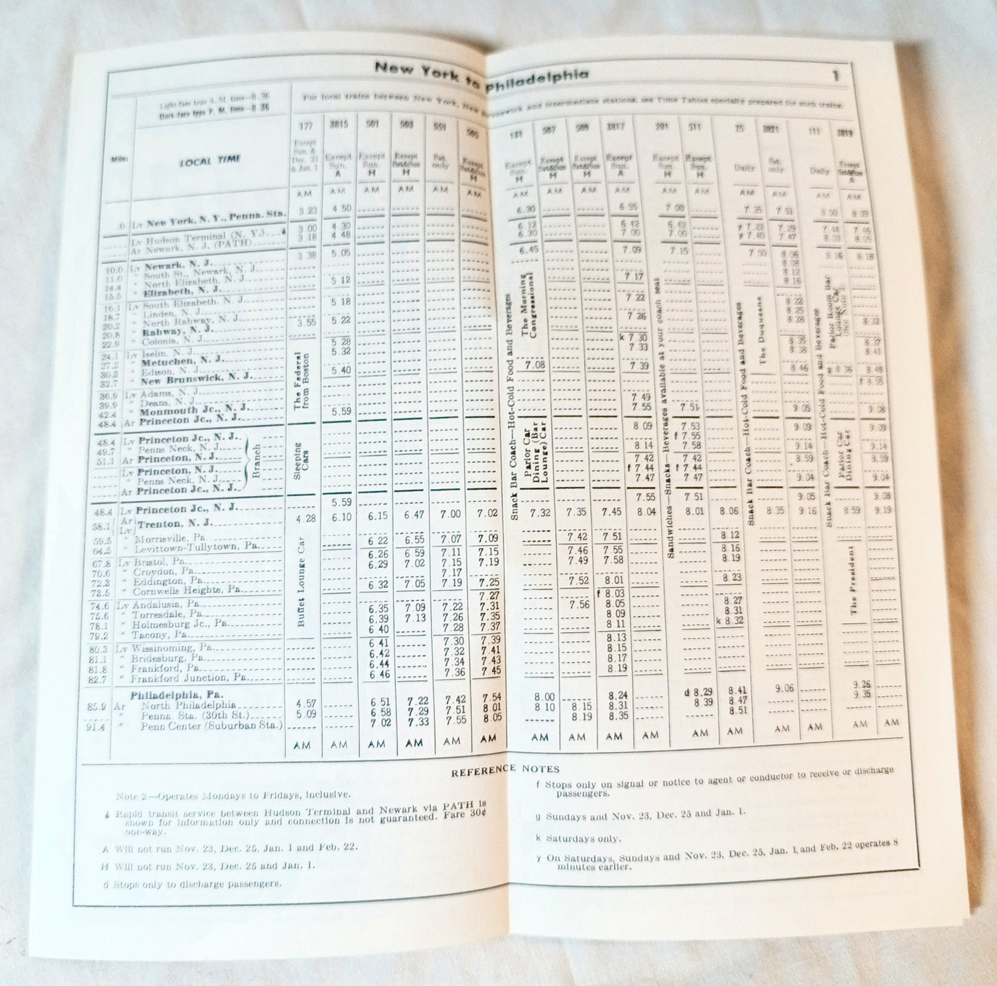 Pennsylvania Railroad New York Trenton Philadelphia Timetable 1967 - TulipStuff
