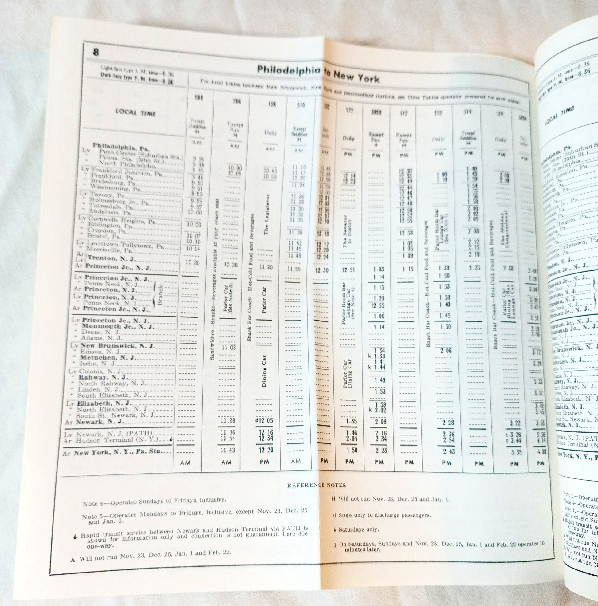 Pennsylvania Railroad New York Trenton Philadelphia Timetable 1967 - TulipStuff