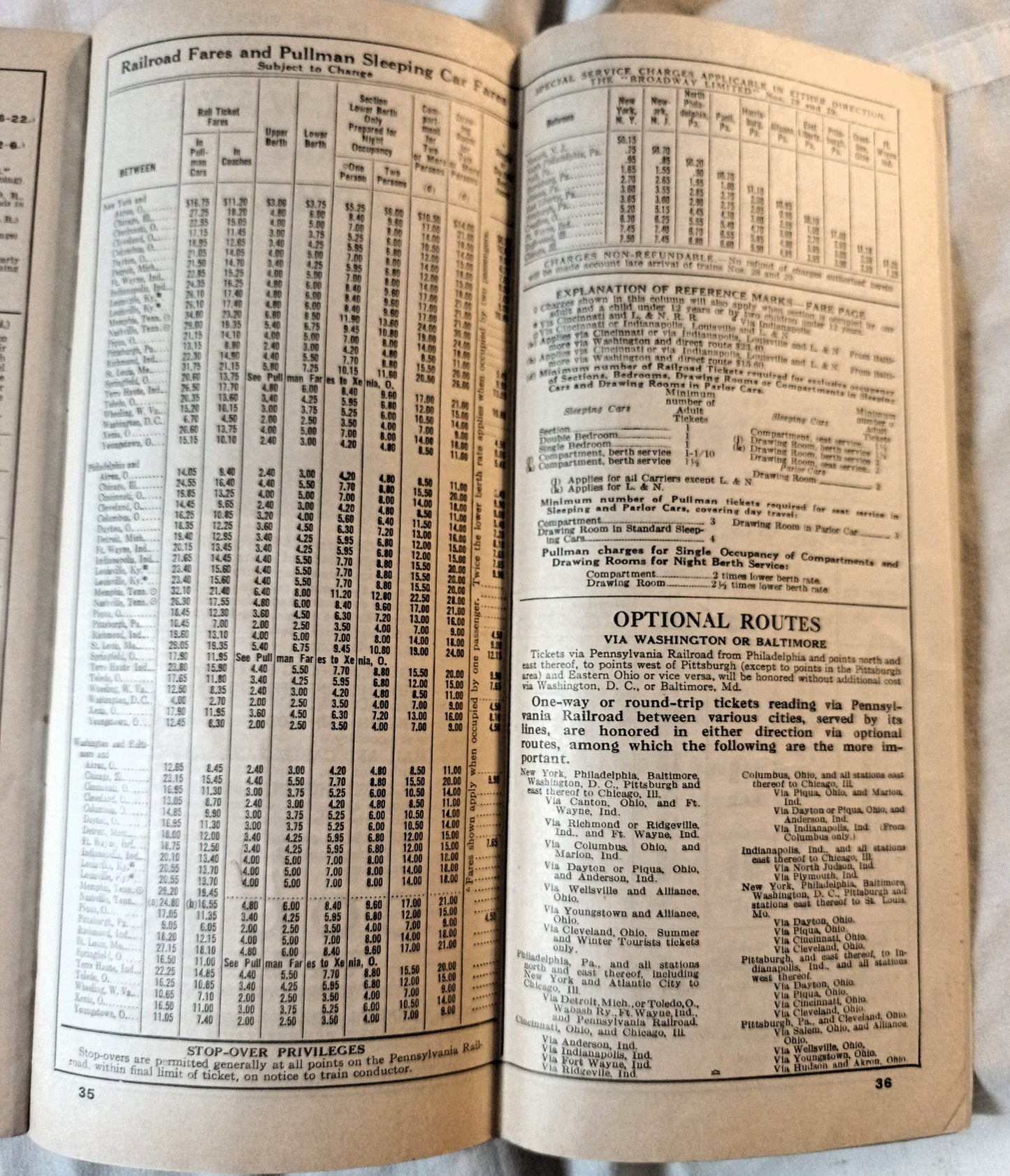 Pennsylvania Railroad East-West Passenger Timetables March 1938 - TulipStuff