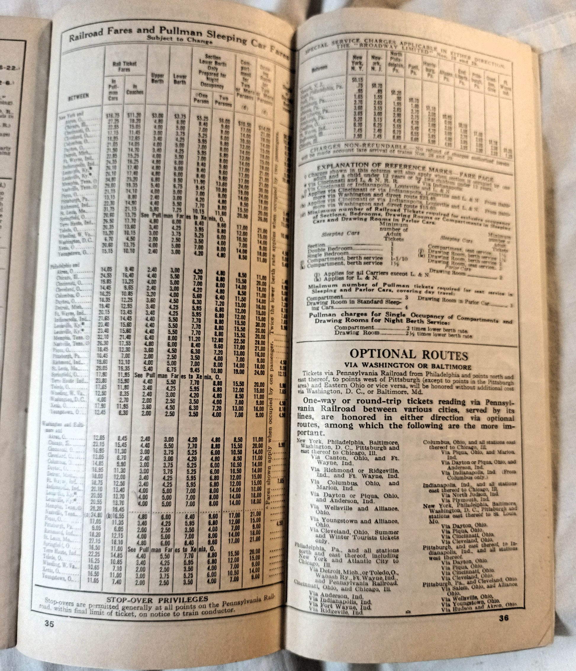 Pennsylvania Railroad East-West Passenger Timetables March 1938 - TulipStuff