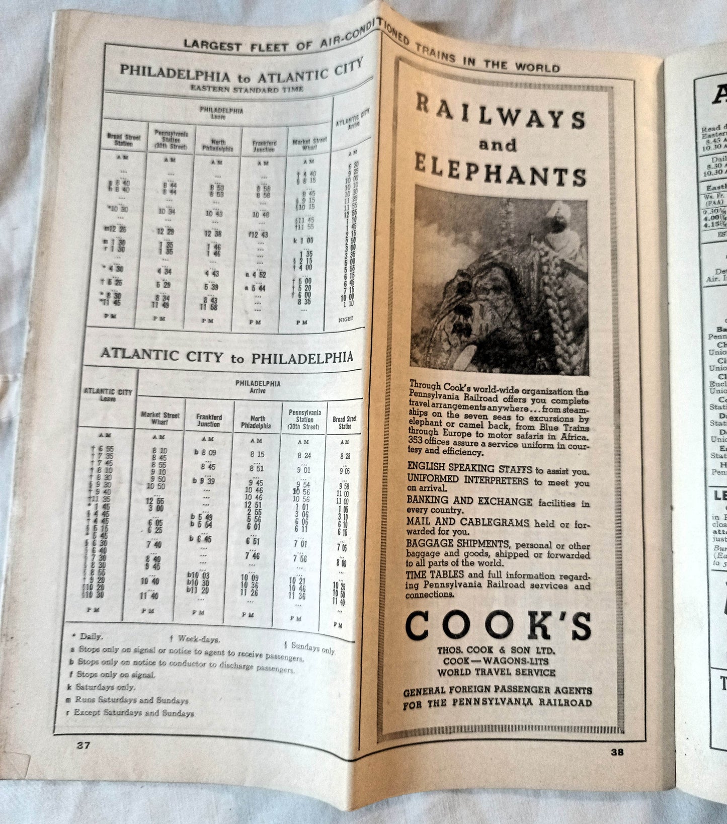 Pennsylvania Railroad East-West Passenger Timetables March 1938 - TulipStuff