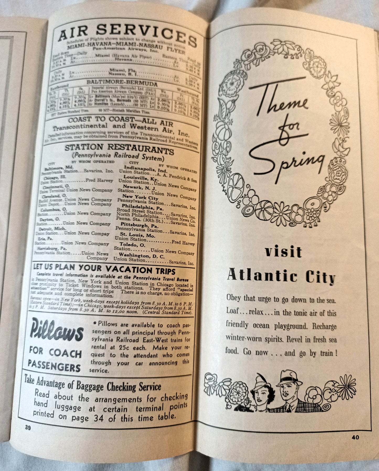 Pennsylvania Railroad East-West Passenger Timetables March 1938 - TulipStuff