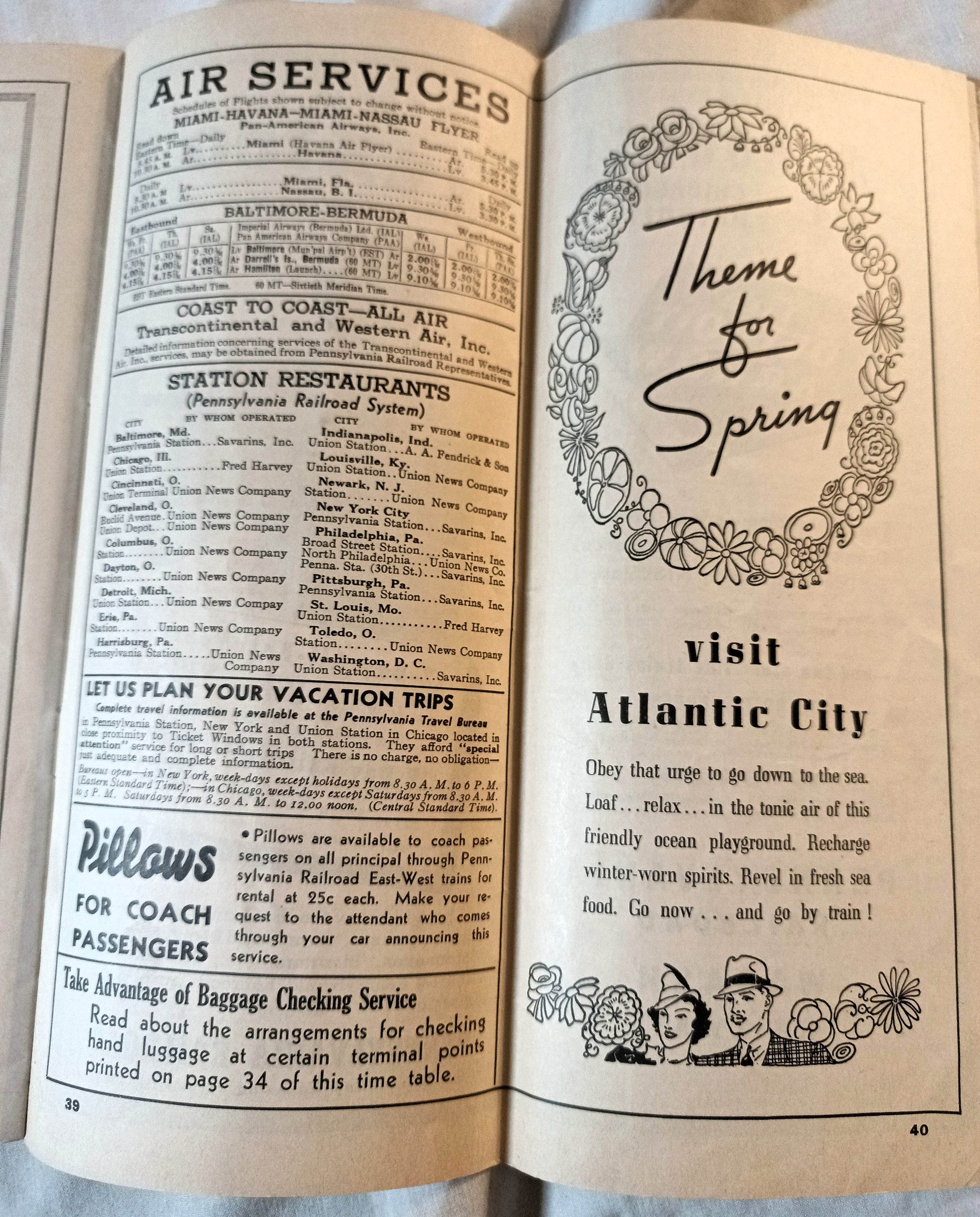 Pennsylvania Railroad East-West Passenger Timetables March 1938 - TulipStuff