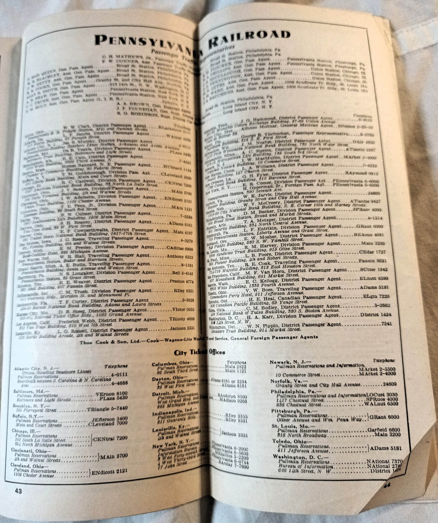 Pennsylvania Railroad East-West Passenger Timetables March 1938 - TulipStuff