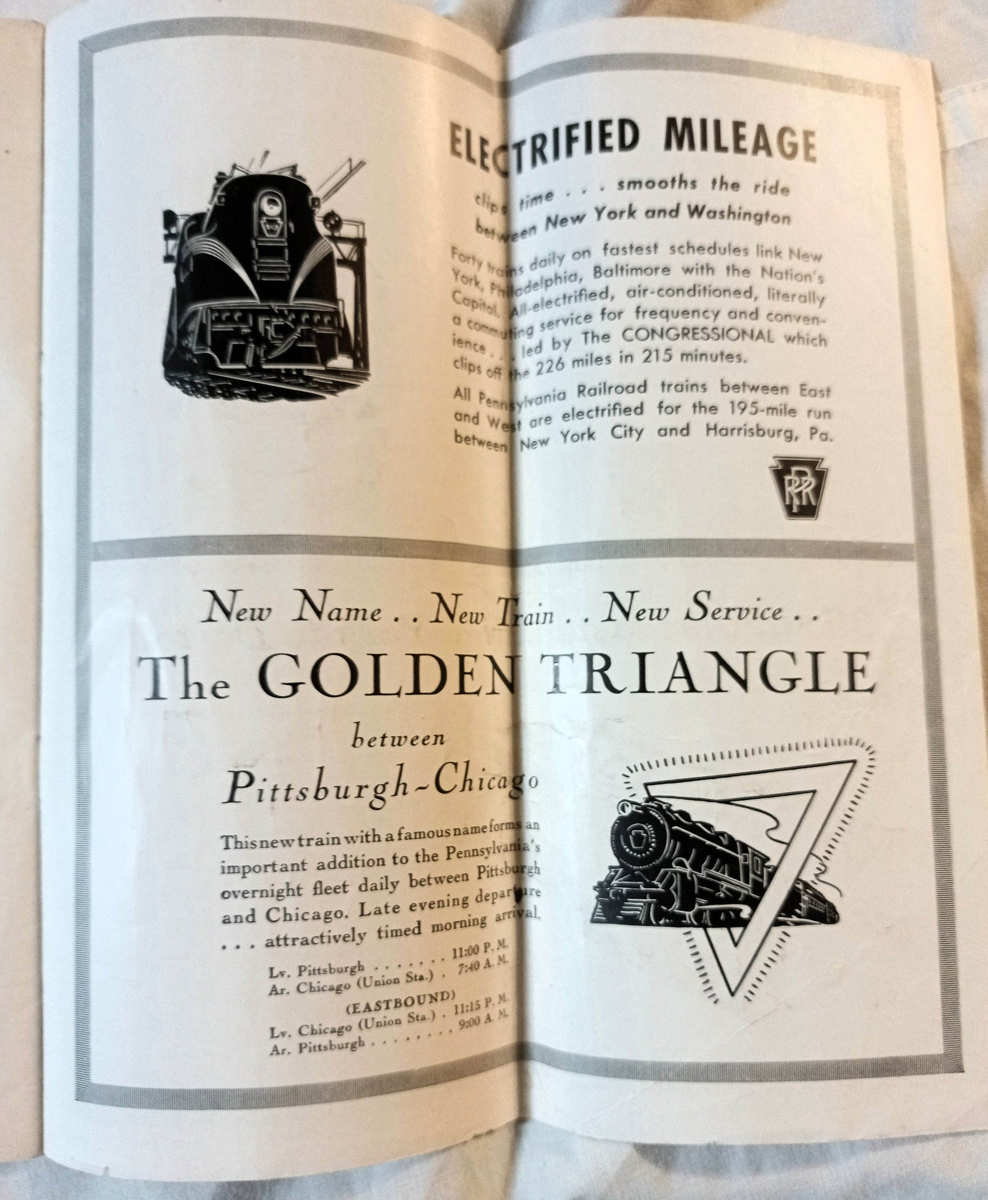 Pennsylvania Railroad East-West Passenger Timetables March 1938 - TulipStuff