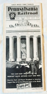 Pennsylvania Railroad East-West Passenger Timetables March 1938 - TulipStuff