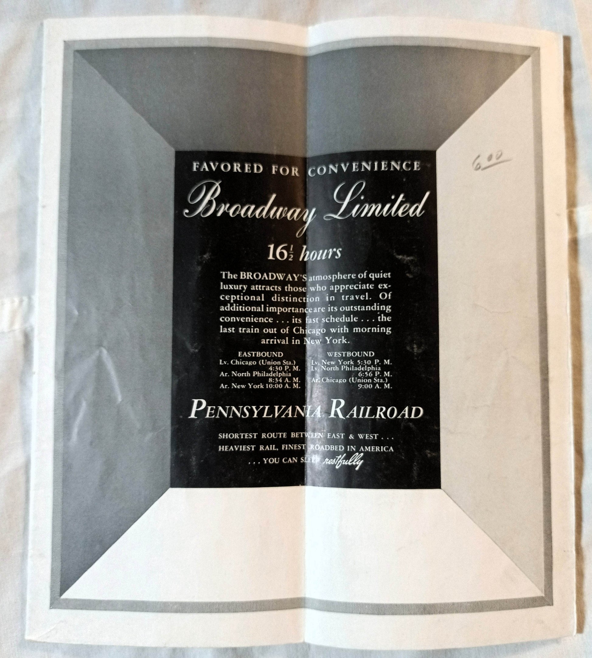 Pennsylvania Railroad East-West Passenger Timetables March 1938 - TulipStuff