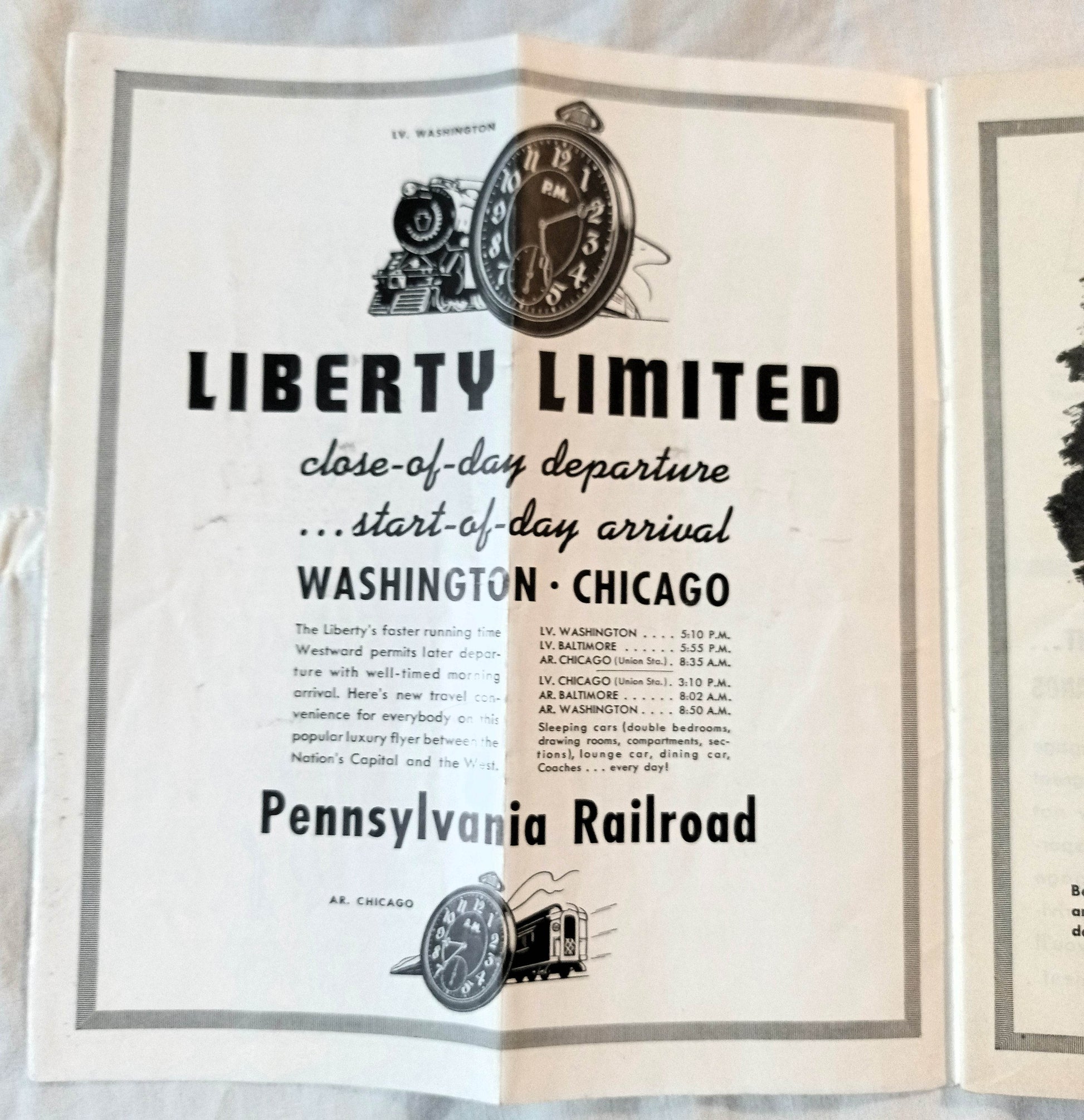 Pennsylvania Railroad East-West Passenger Timetables March 1938 - TulipStuff