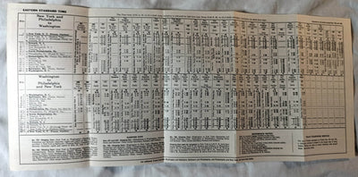 Pennsylvania Railroad New York Philadelphia Washington Timetable 1950 - TulipStuff