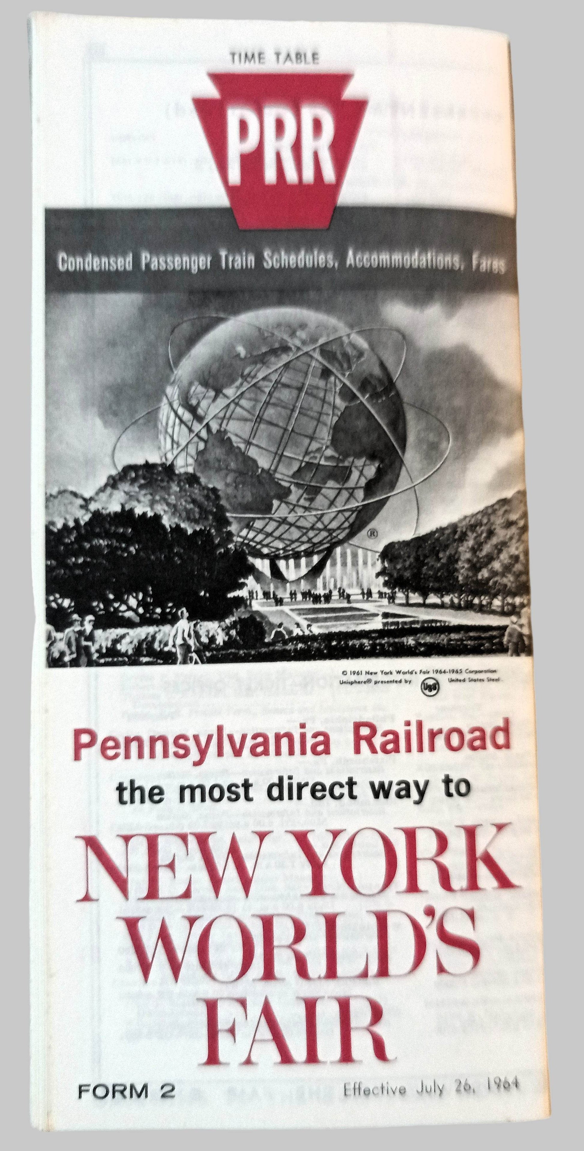 Pennsylvania Railroad Condensed Passenger Train Schedules 1964
