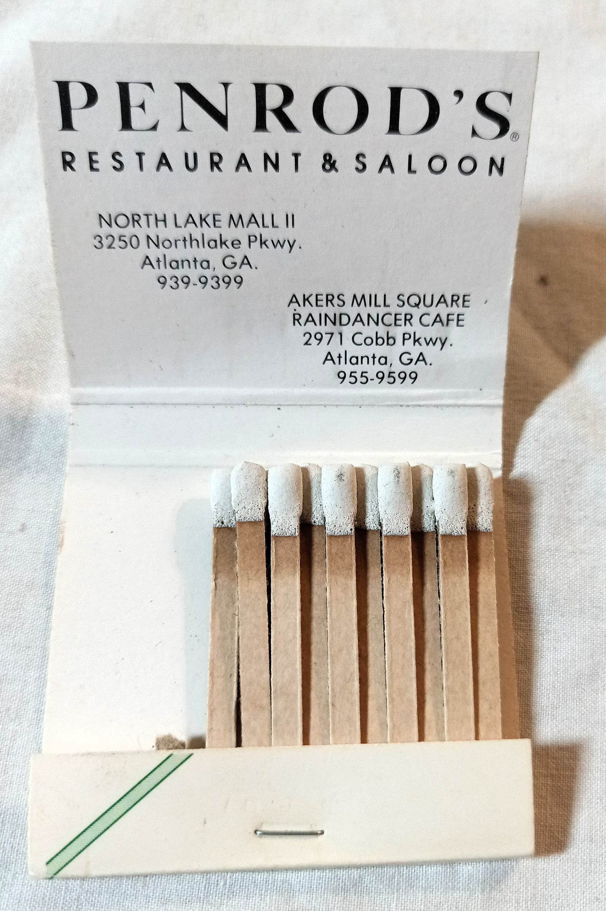 Penrod's Restaurant & Saloon North Lake Mall Akers Mill Atlanta 1980's - TulipStuff