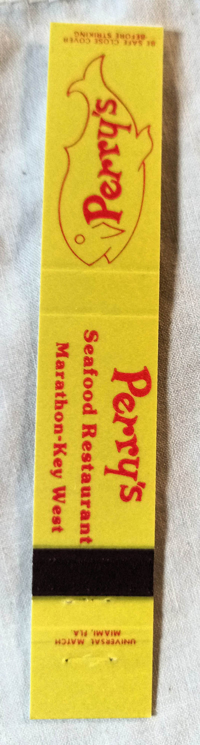 Perry's Seafood Restaurant Marathon Key West FL Matchbook Cover 1970's - TulipStuff