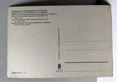 Pescara Italy Le Naiadi Sports Center View Of Swimming Pools 1960's - TulipStuff