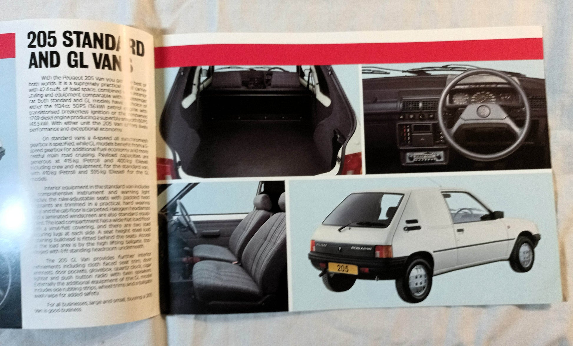 Peugeot 205 305 Vans 504 Pick-ups UK Dealer Sales Brochure 1987 - TulipStuff