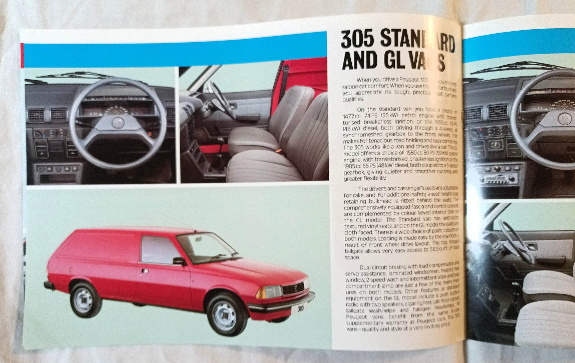 Peugeot 205 305 Vans 504 Pick-ups UK Dealer Sales Brochure 1987 - TulipStuff